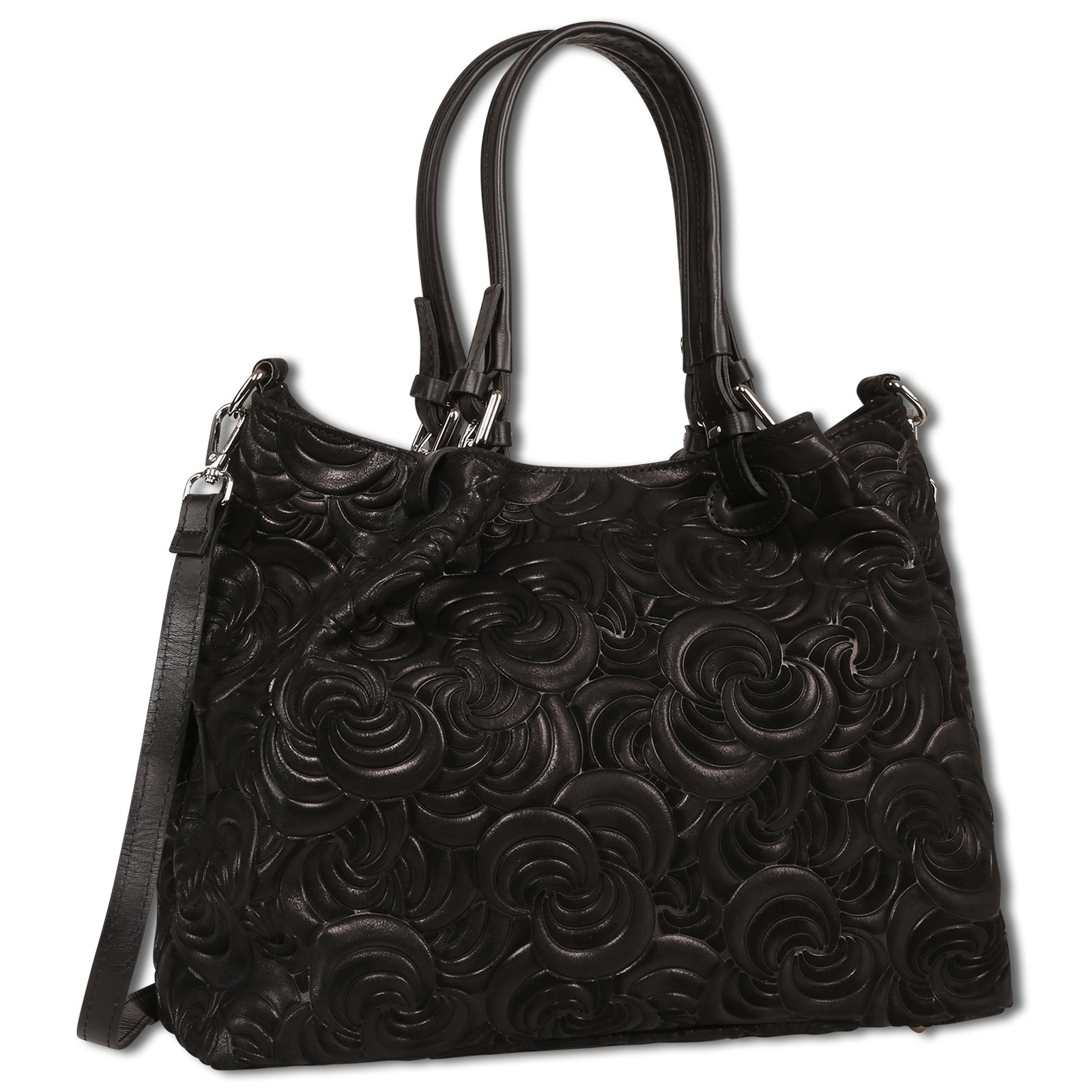 Toscanto Damen Schultertasche Leder Tasche schwarz OTT179SS1