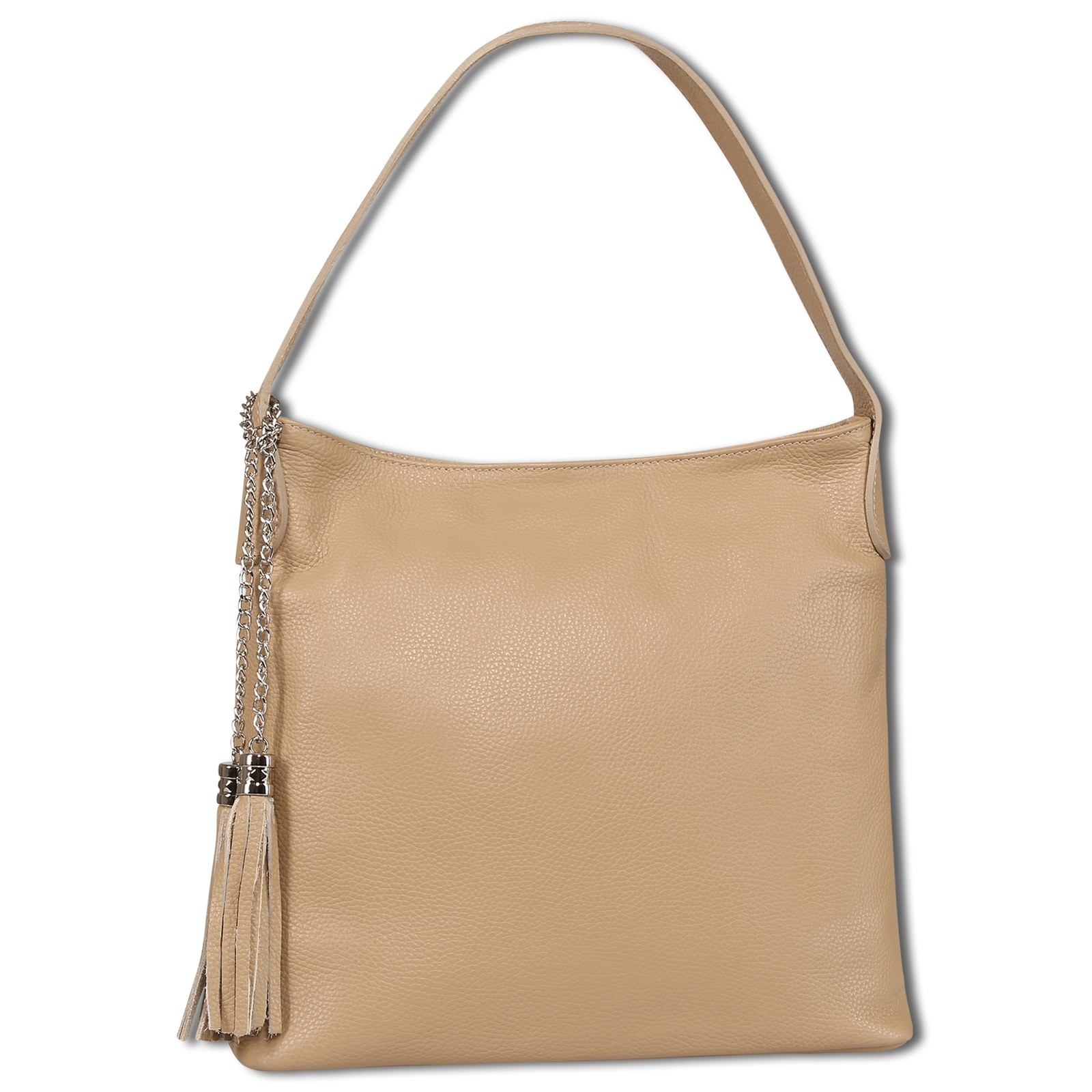 Toscanto Damen Schultertasche Leder Tasche taupe beige OTT180SI3