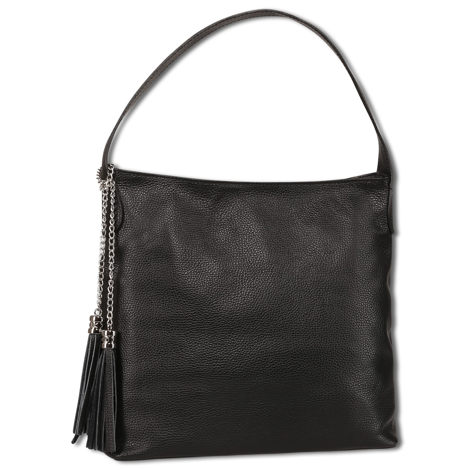 Toscanto Damen Schultertasche Leder Tasche schwarz OTT180SS1