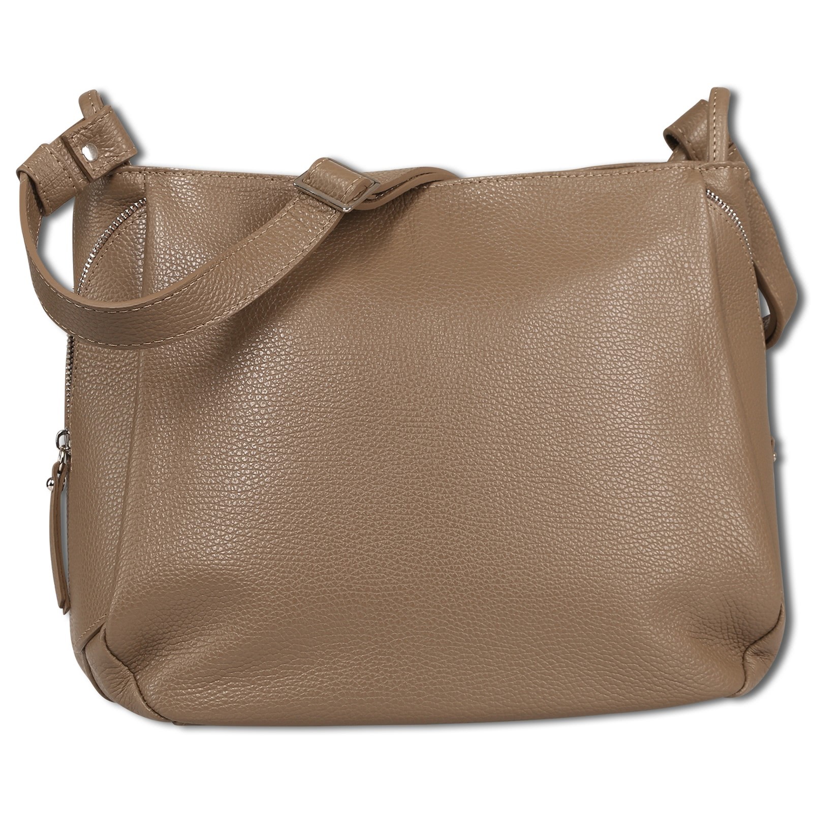 Toscanto Damen Umhängetasche Leder Tasche taupe beige OTT182UI5