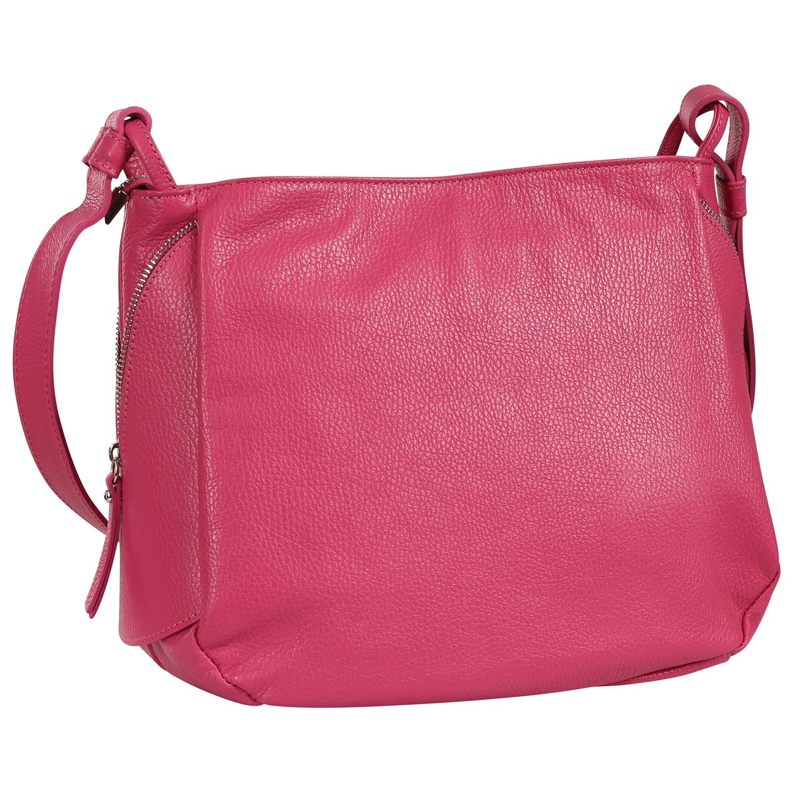 Toscanto Damen Umhängetasche Leder Tasche fuchsia pink OTT182UP4
