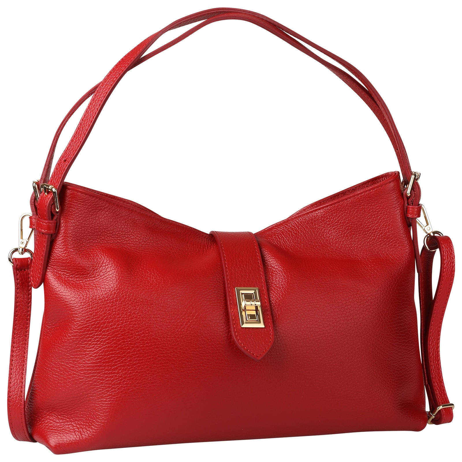 Toscanto Damen Schultertasche Leder Tasche dunkelrot OTT185SR6