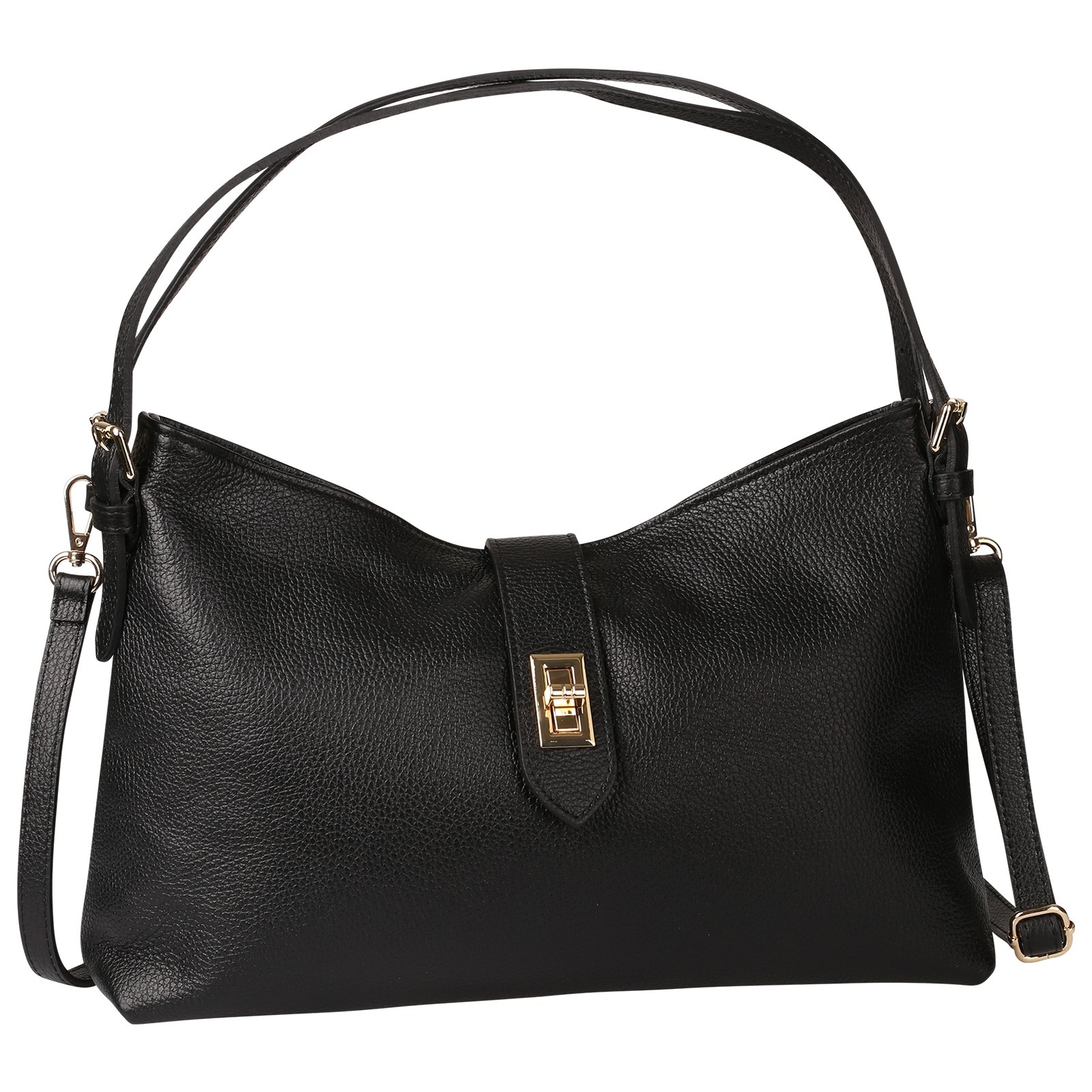 Toscanto Damen Schultertasche Leder Tasche schwarz OTT185SS1