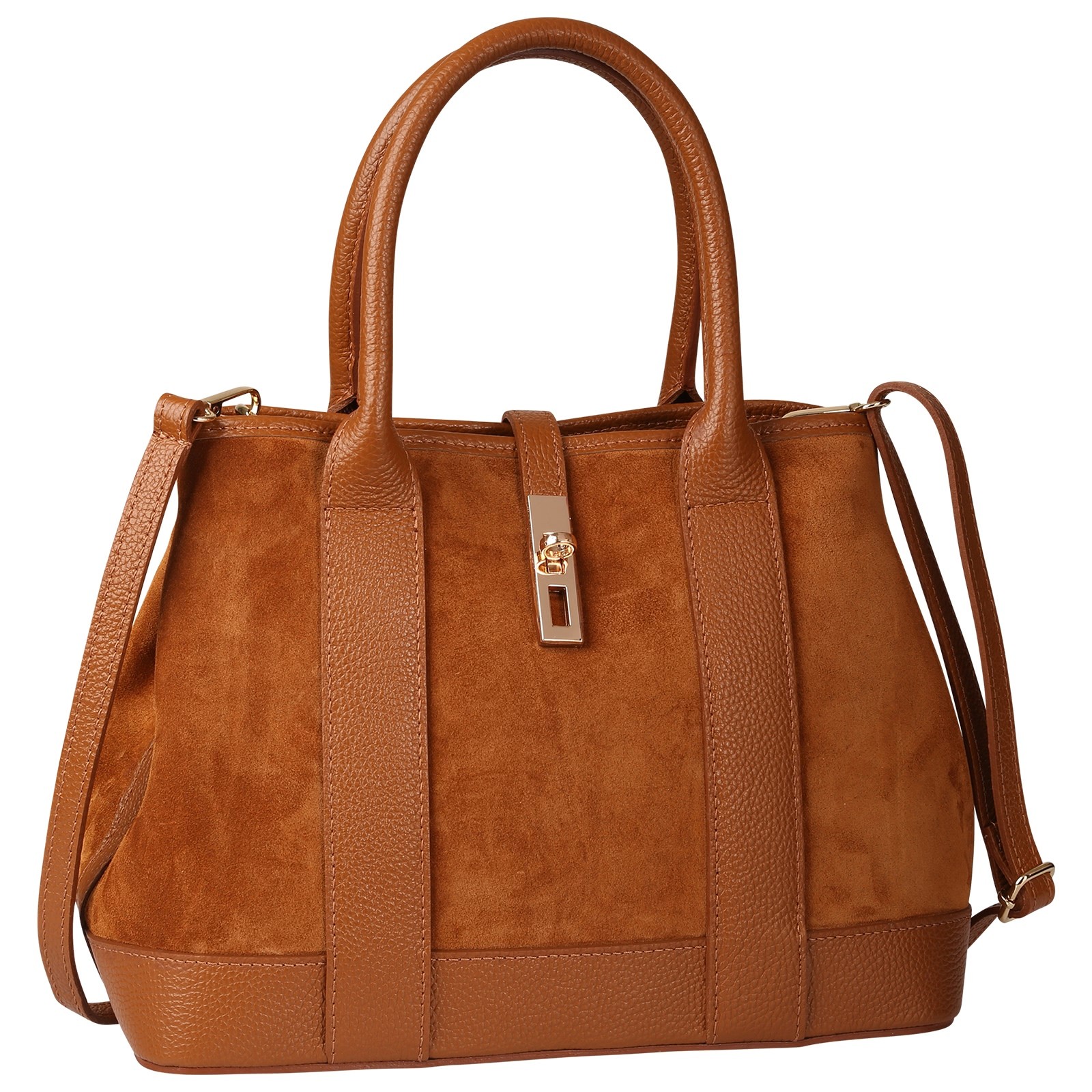 Toscanto Damen Schultertasche Leder Tasche tan hellbraun OTT186SC5