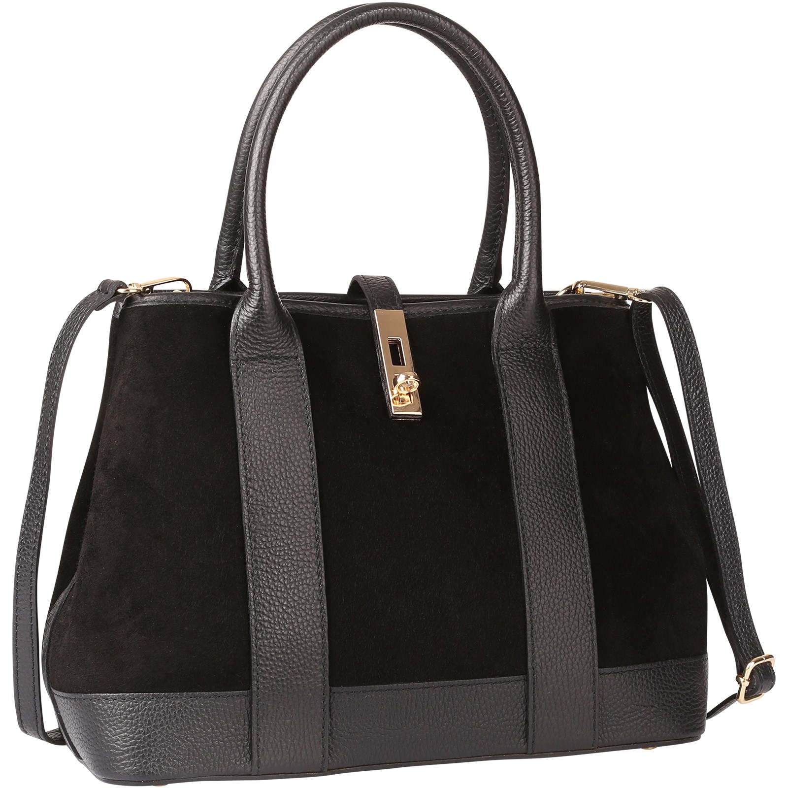 Toscanto Damen Schultertasche Leder Tasche schwarz OTT186SS1