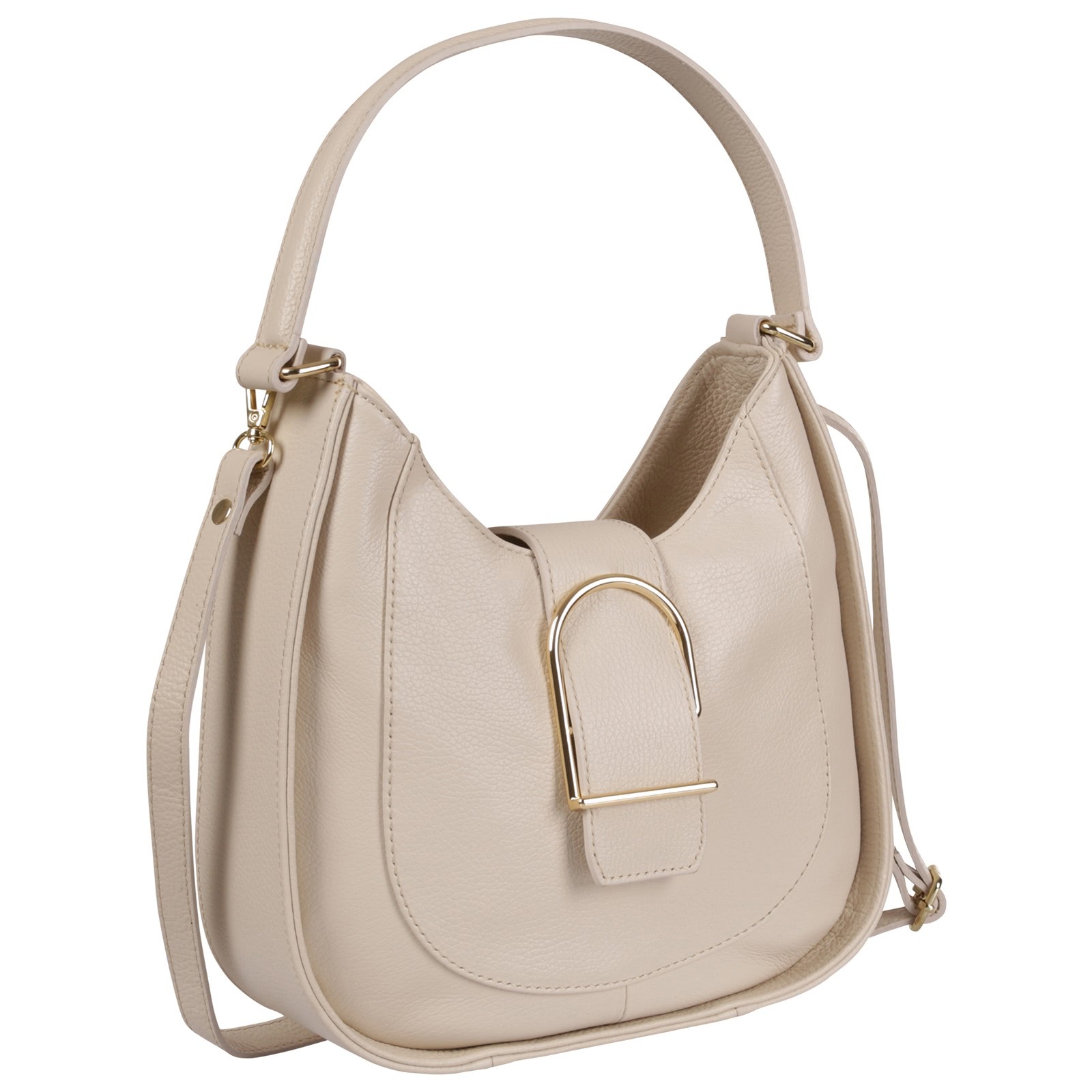Toscanto Damen Schultertasche Leder Tasche beige OTT188SI2