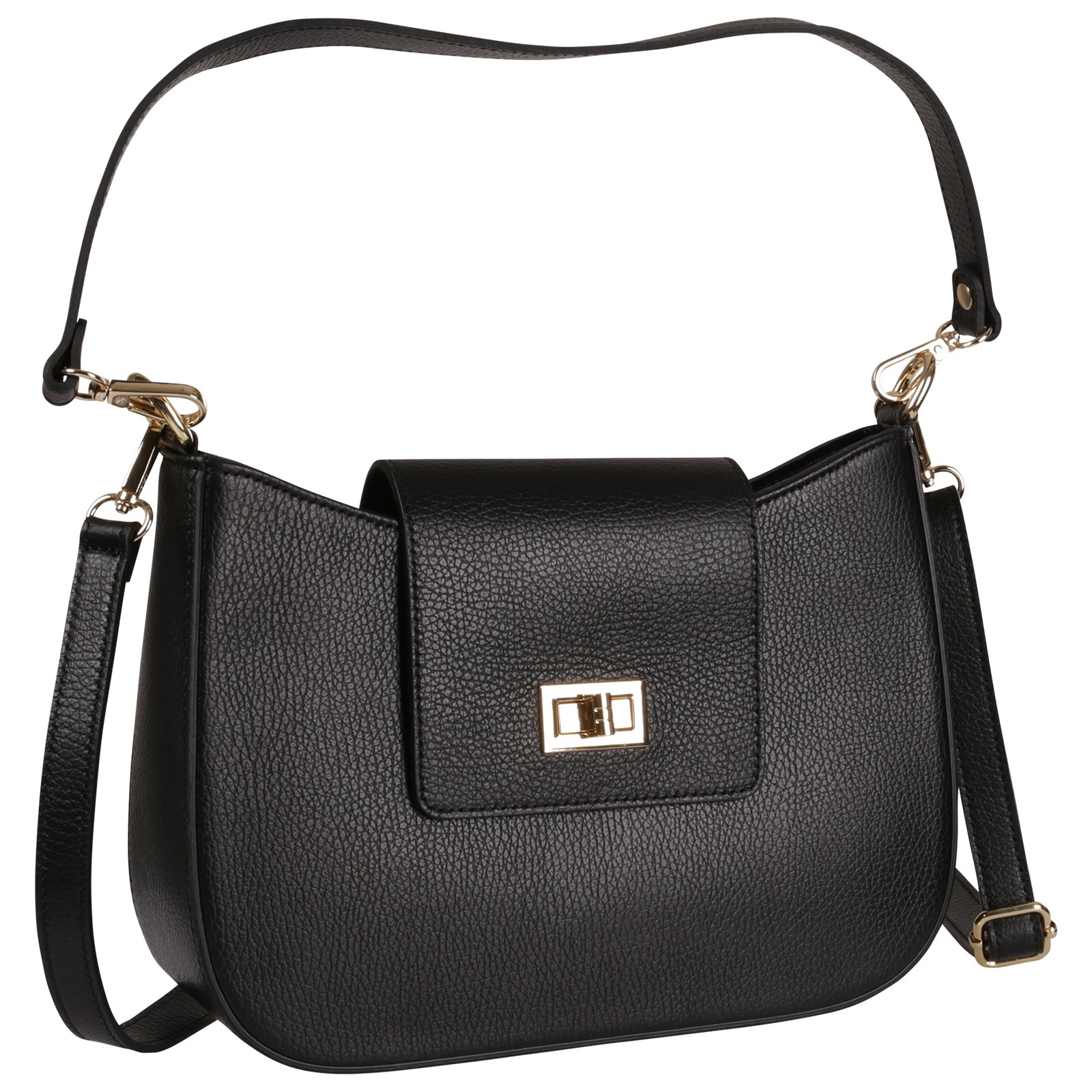 Toscanto Damen Schultertasche Leder Tasche schwarz OTT189SS1