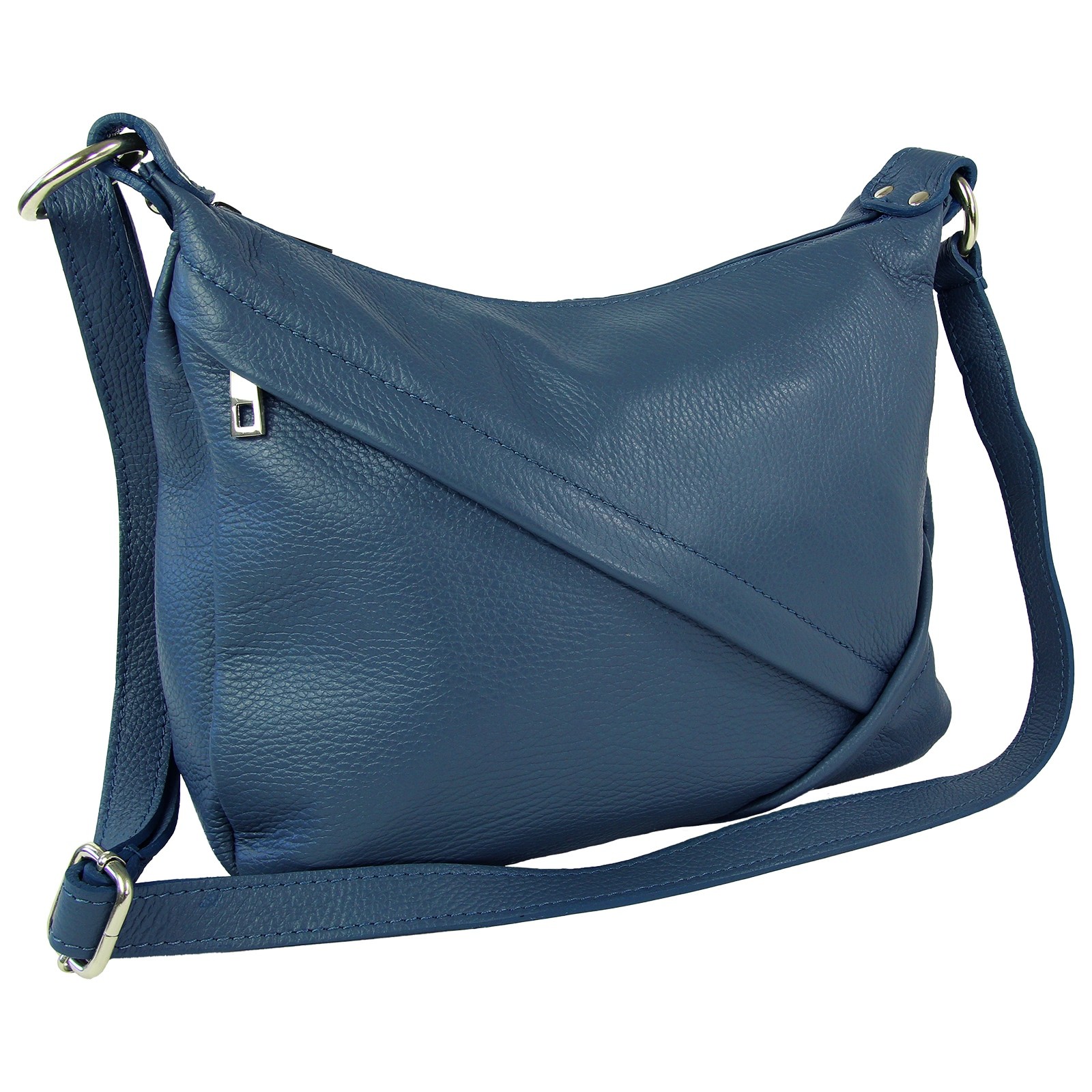 Toscanto Damen Schultertasche Leder Tasche petrolblau OTT191SB3