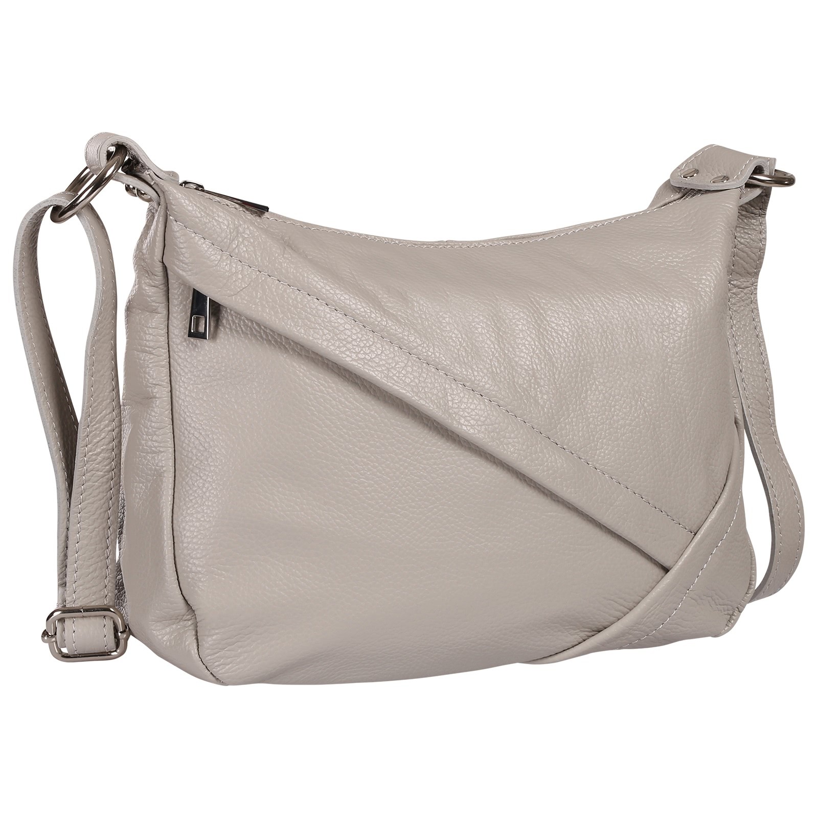 Toscanto Damen Schultertasche Leder Tasche hellgrau OTT191SK2