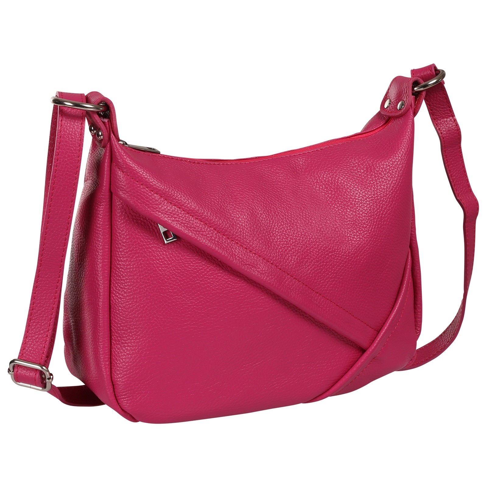 Toscanto Damen Schultertasche Leder Tasche pink fuchsia OTT191SP3