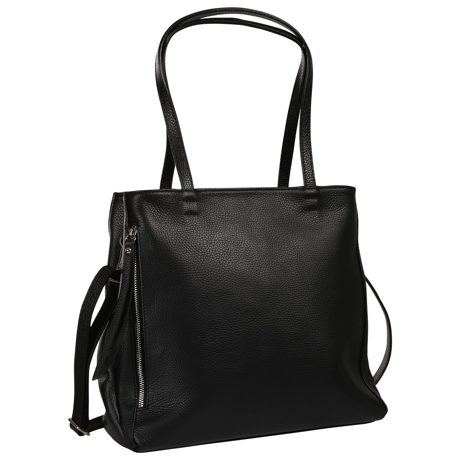 Toscanto Damen Schultertasche Leder Tasche schwarz OTT193SS1