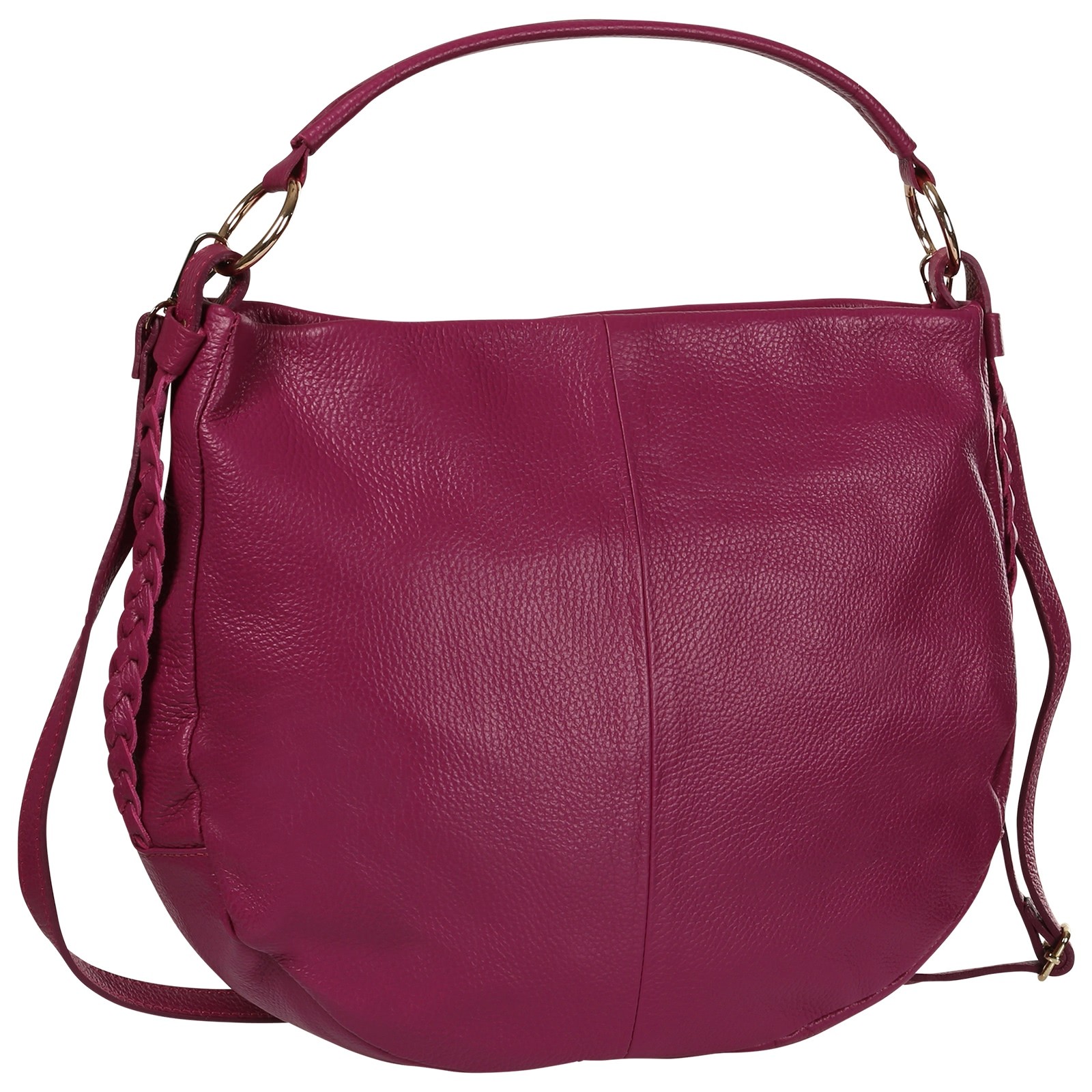 Toscanto Damen Schultertasche Leder Tasche fuchsia pink OTT194SP3