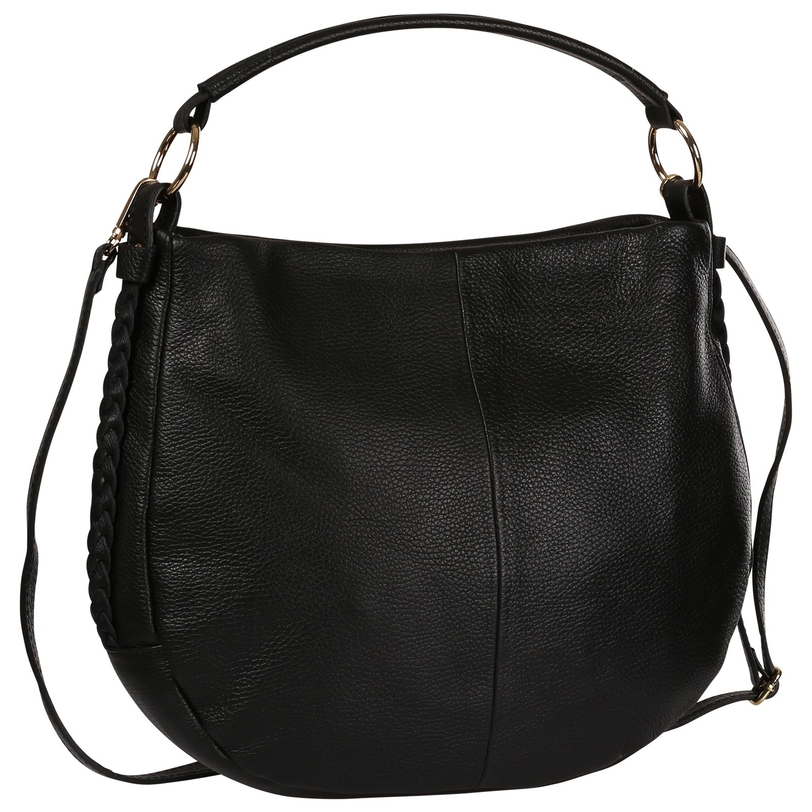 Toscanto Damen Schultertasche Leder Tasche schwarz OTT194SS1