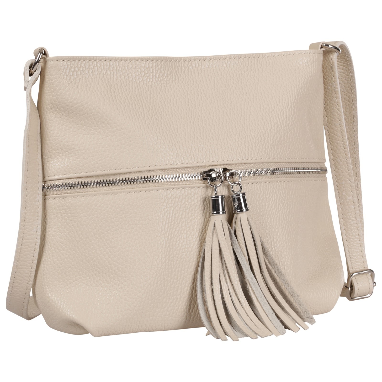 Toscanto Damen Umhängetasche Leder Tasche beige OTT195UI2