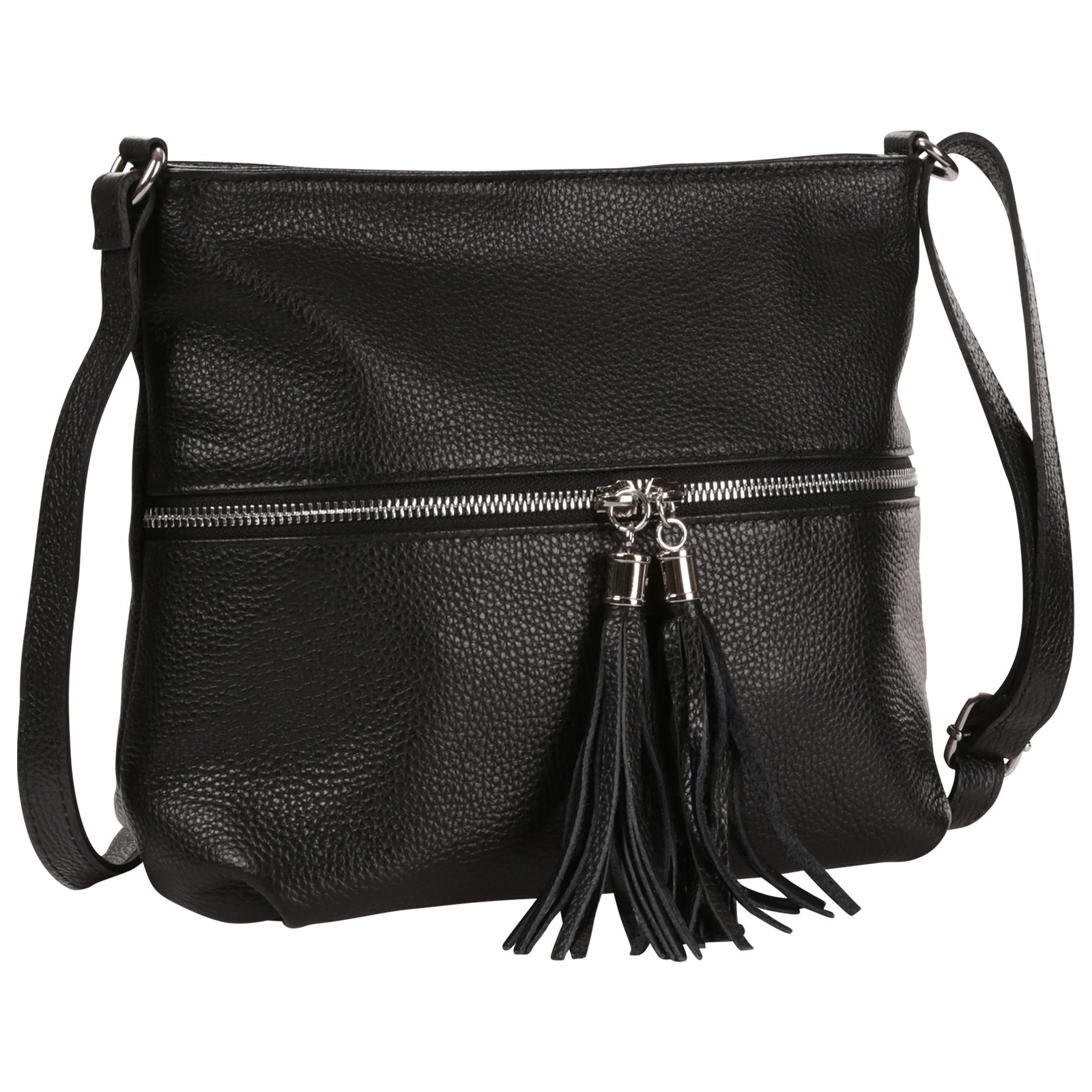 Toscanto Damen Umhängetasche Leder Tasche schwarz OTT195US1