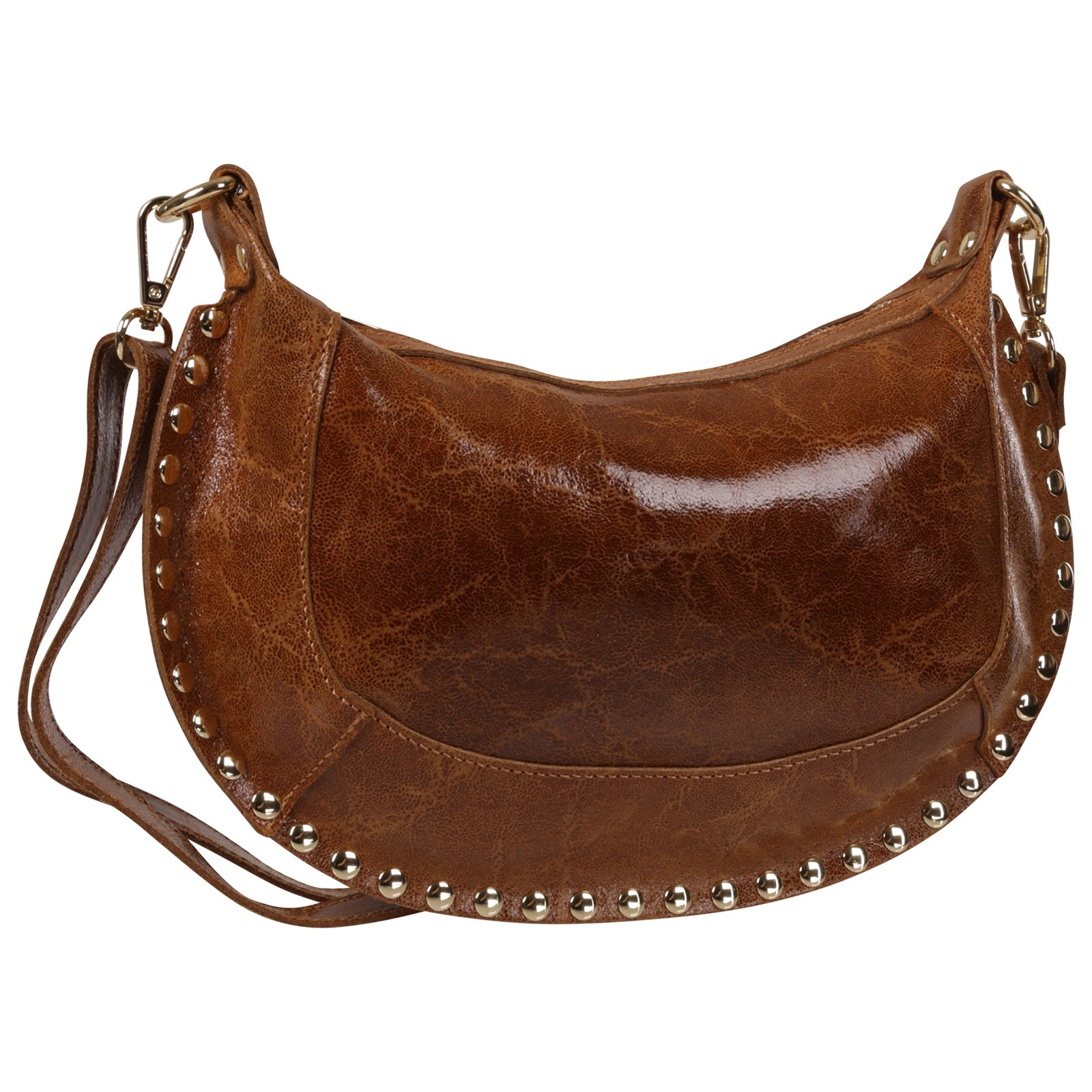 Toscanto Damen Schultertasche Umhängetasche Leder Tasche hellbraun OTT196UC5