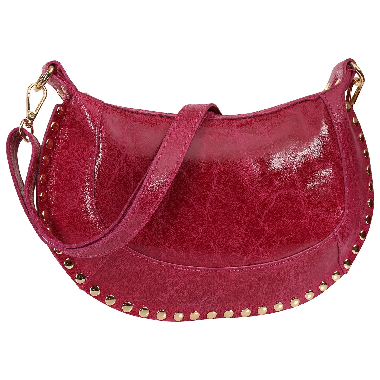 Toscanto Damen Schultertasche Umhängetasche Leder Tasche fuchsia pink OTT196UP4