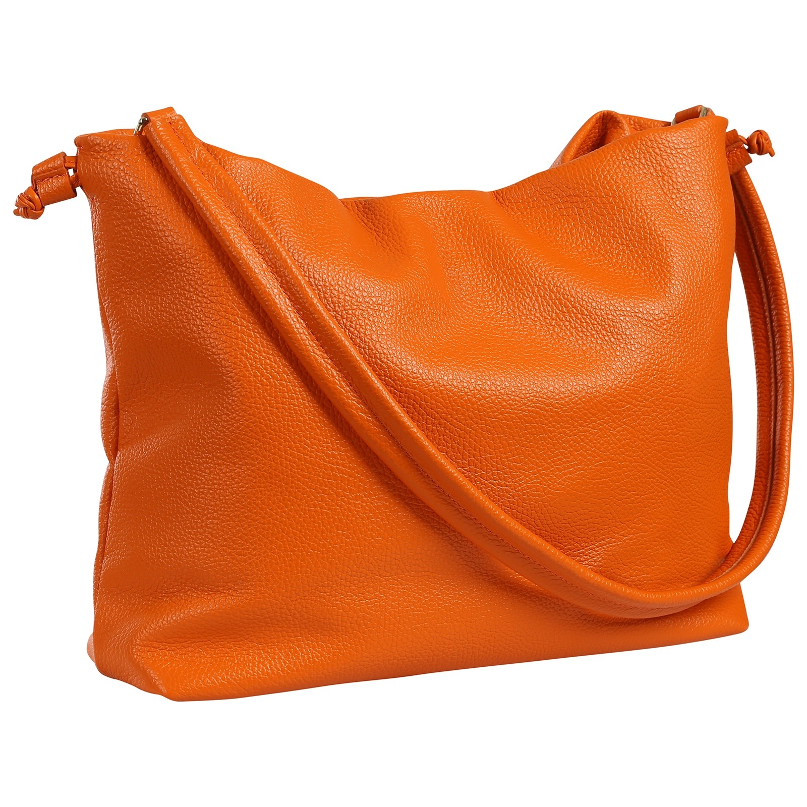Toscanto Damen Schultertasche Beuteltasche Leder Tasche orange OTT197SO3