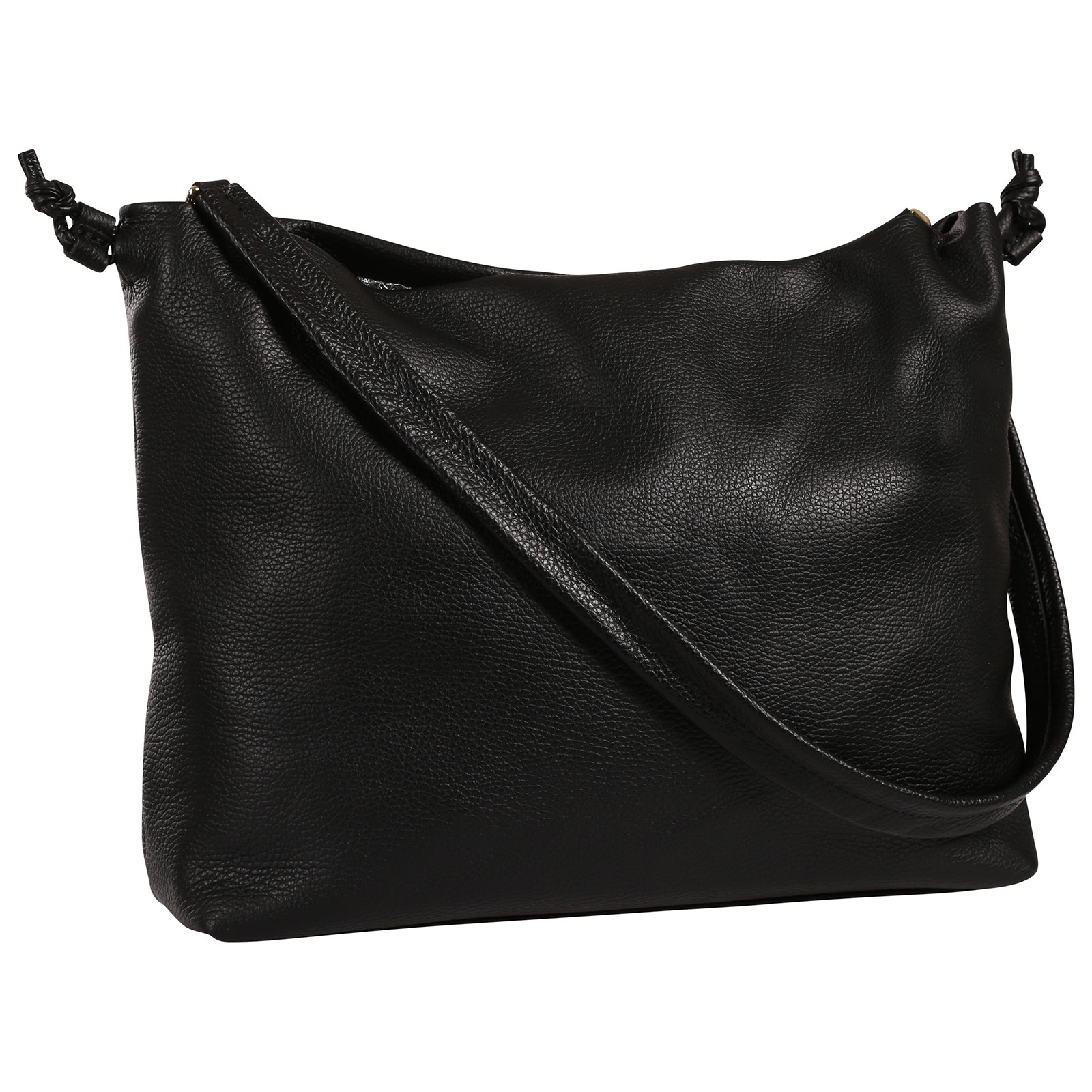 Toscanto Damen Schultertasche Beuteltasche Leder Tasche schwarz OTT197SS1