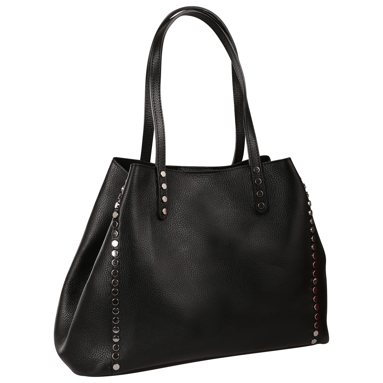 Toscanto Damen Schultertasche Tote Bag Leder Tasche schwarz OTT198SS1
