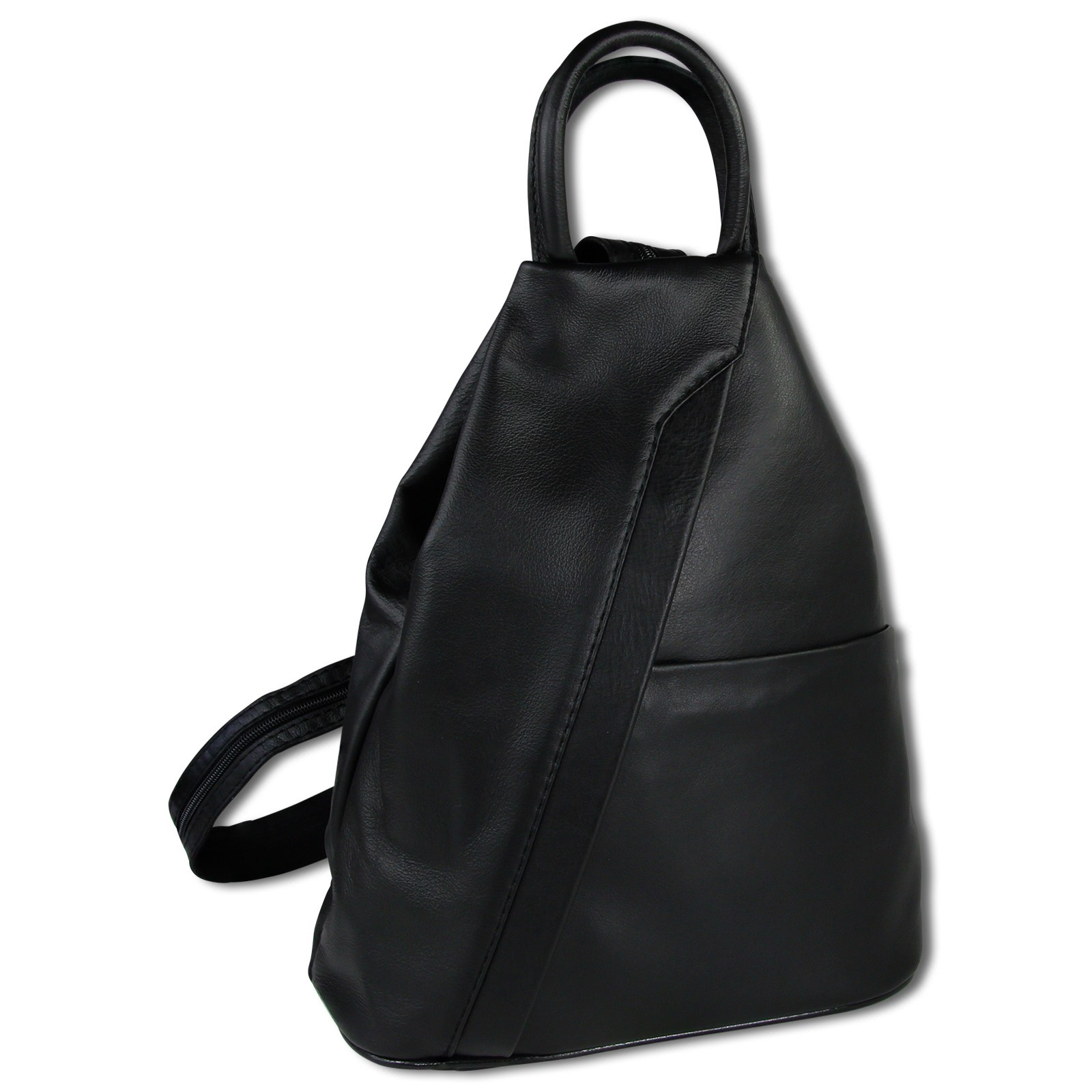 Toscanto Damen Cityrucksack Leder Rucksack Tasche schwarz OTT604RS