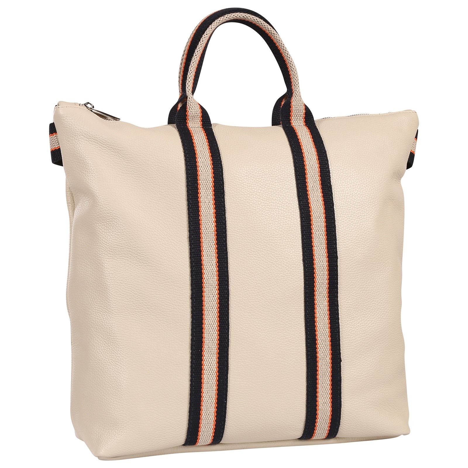 Toscanto Damen Cityrucksack Leder Canvas Rucksack Tasche beige OTT609RI