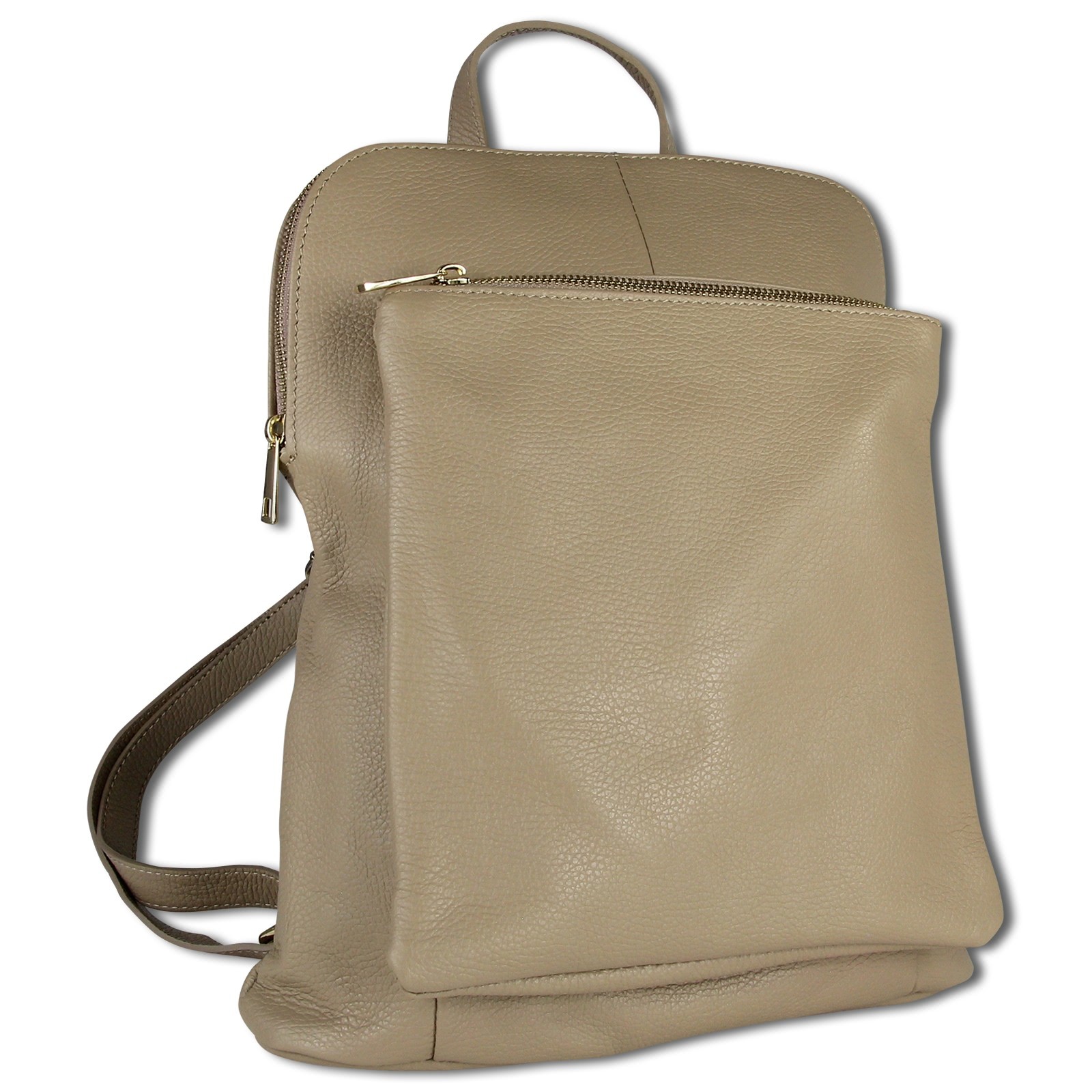 Toscanto Damen Cityrucksack Leder Tasche taupe beige OTT610RI