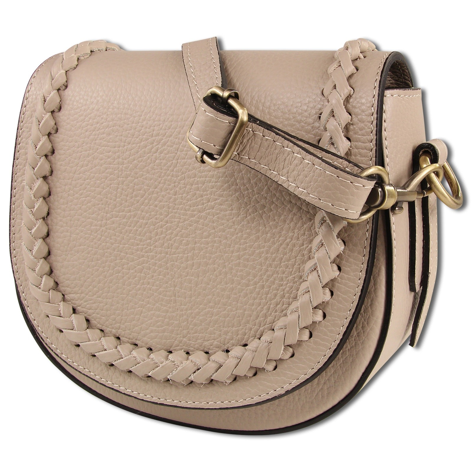 Toscanto Damen Schultertasche Umhängetasche Leder Tasche taupe beige OTT806SC