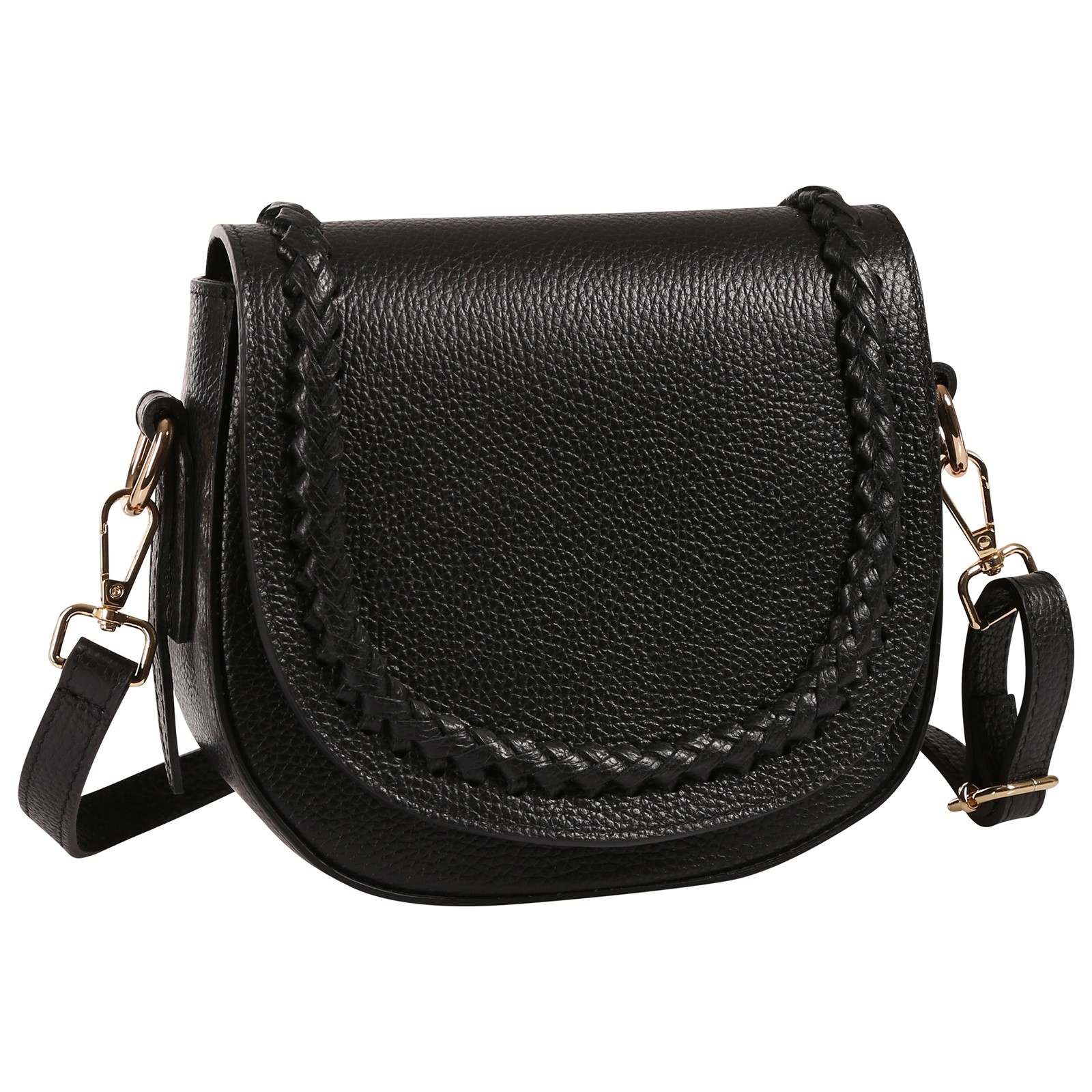 Toscanto Damen Schultertasche Umhängetasche Leder Tasche schwarz OTT806SS