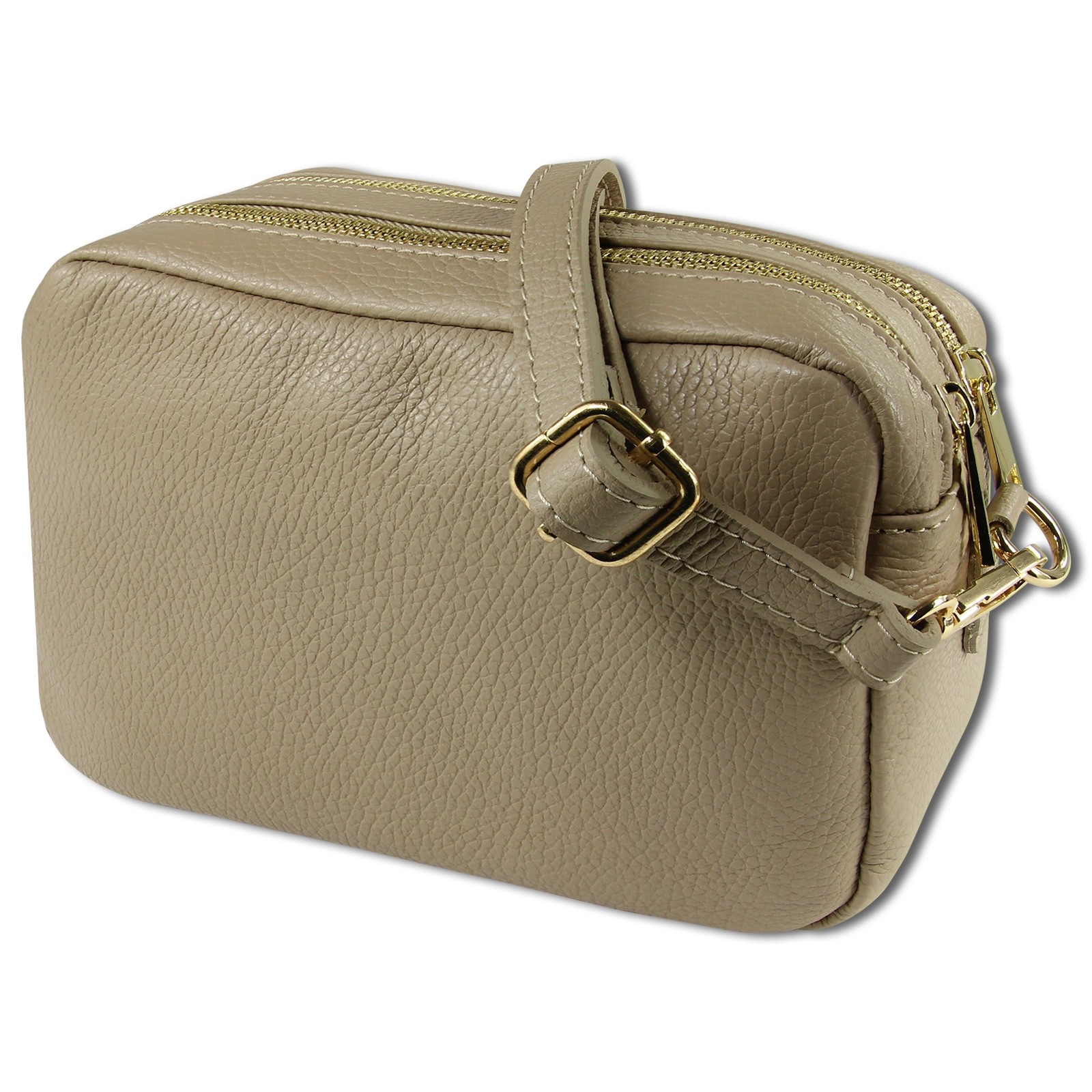 Toscanto Damen Umhängetasche Leder Tasche beige taupe OTT809UN