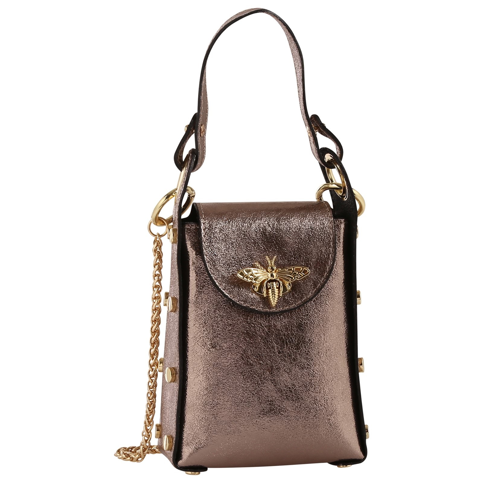 Toscanto Damen Umhängetasche Leder Tasche bronze braun OTT813UF