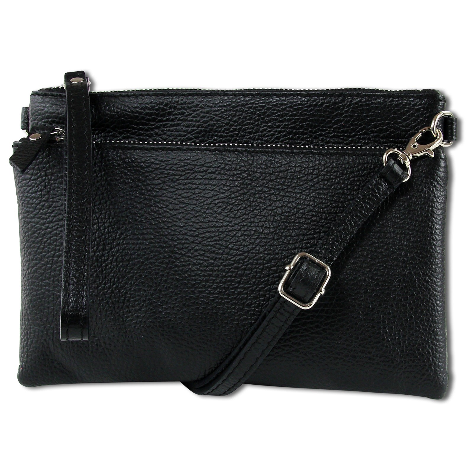Toscanto Damen Jugend Handgelenktasche Leder Tasche schwarz OTT816US