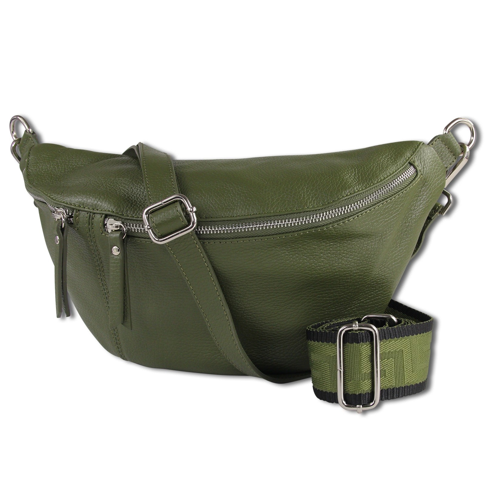 Toscanto Damen Gürteltasche Leder Tasche grün OTT821BG