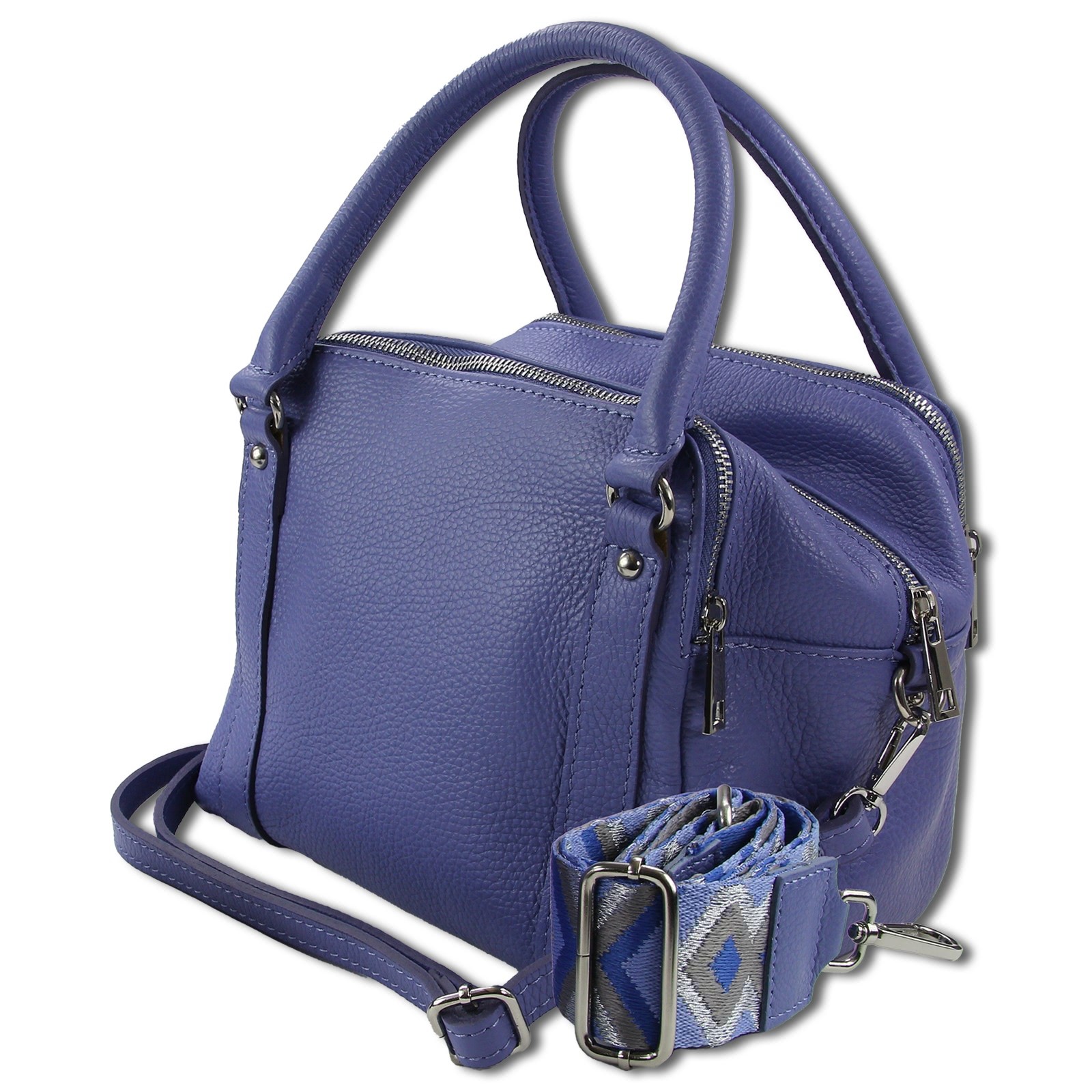 Toscanto Damen Jugend Umhängetasche Citytasche Leder Tasche blau OTT822UH