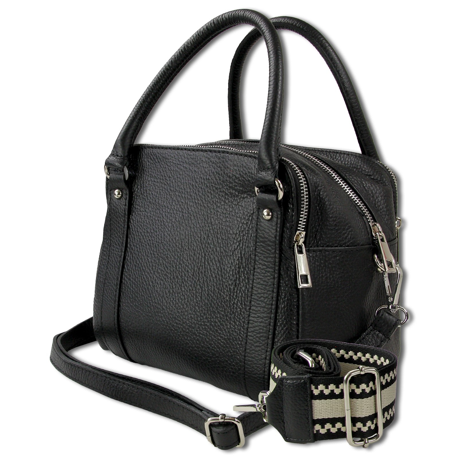Toscanto Damen Jugend Citytasche Leder Tasche schwarz OTT822US