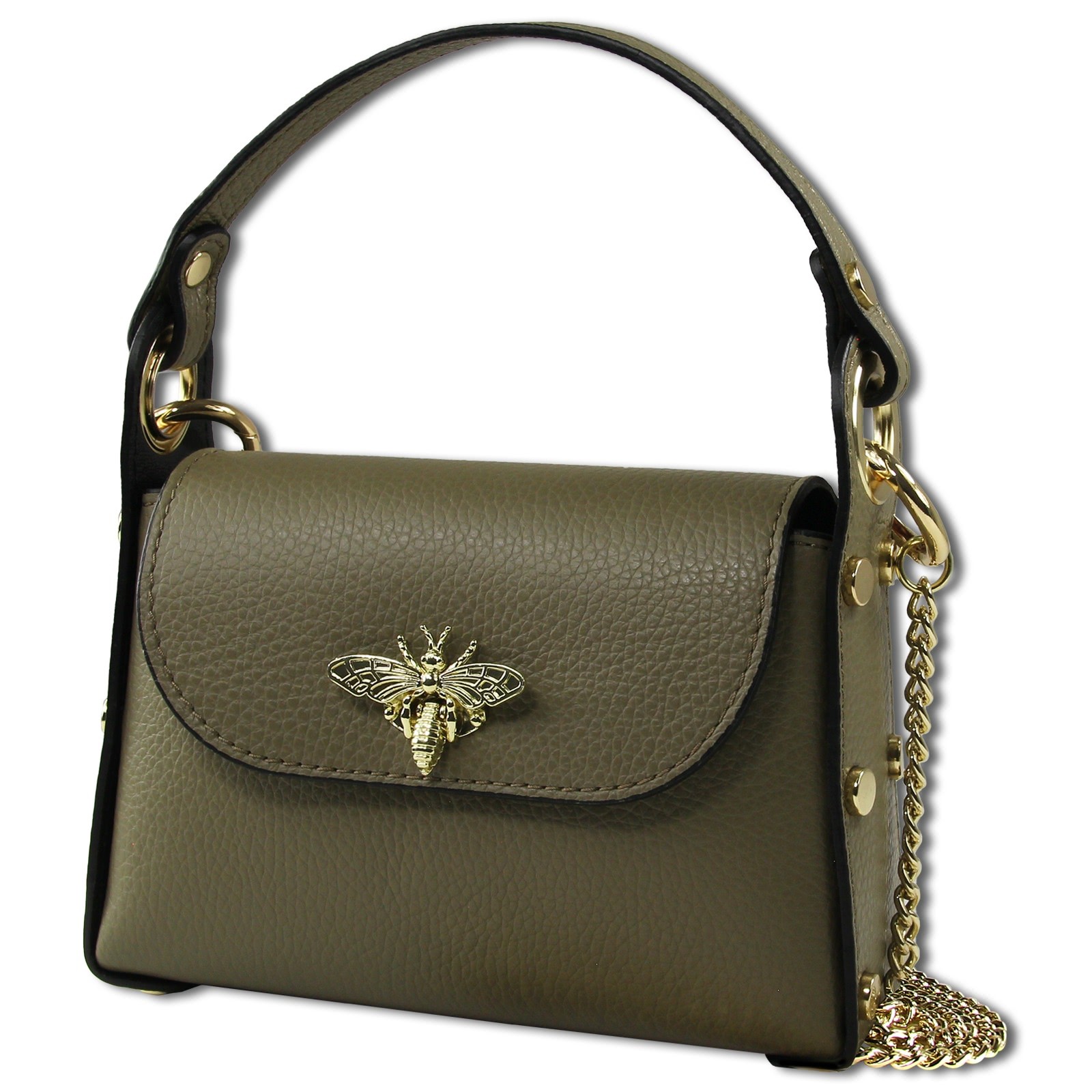 Toscanto Damen Leder Tasche graugrün dunkeltaupe OTT831UN2