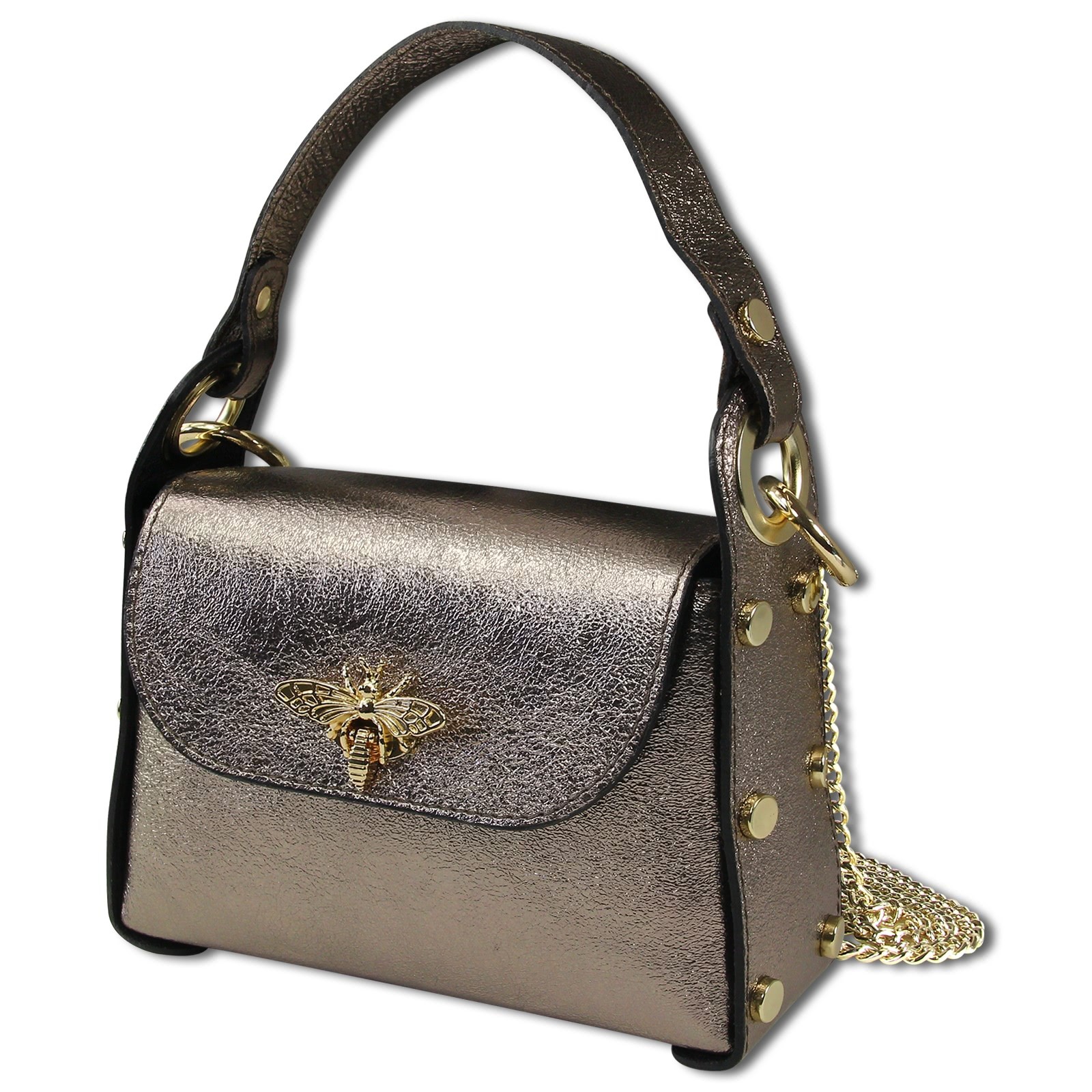 Toscanto Damen Leder Tasche bronze metallic braun OTT831UN3