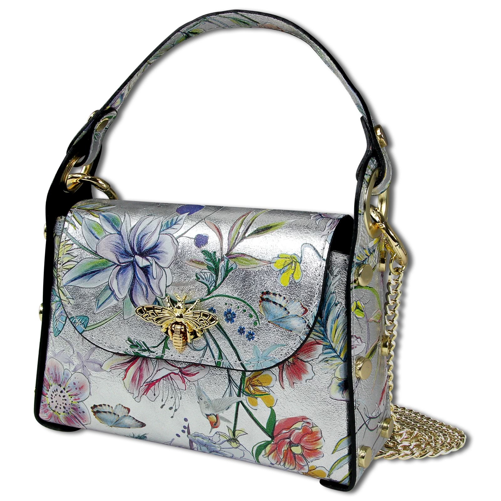 Toscanto Damen Leder Tasche silber farbig OTT832UJF