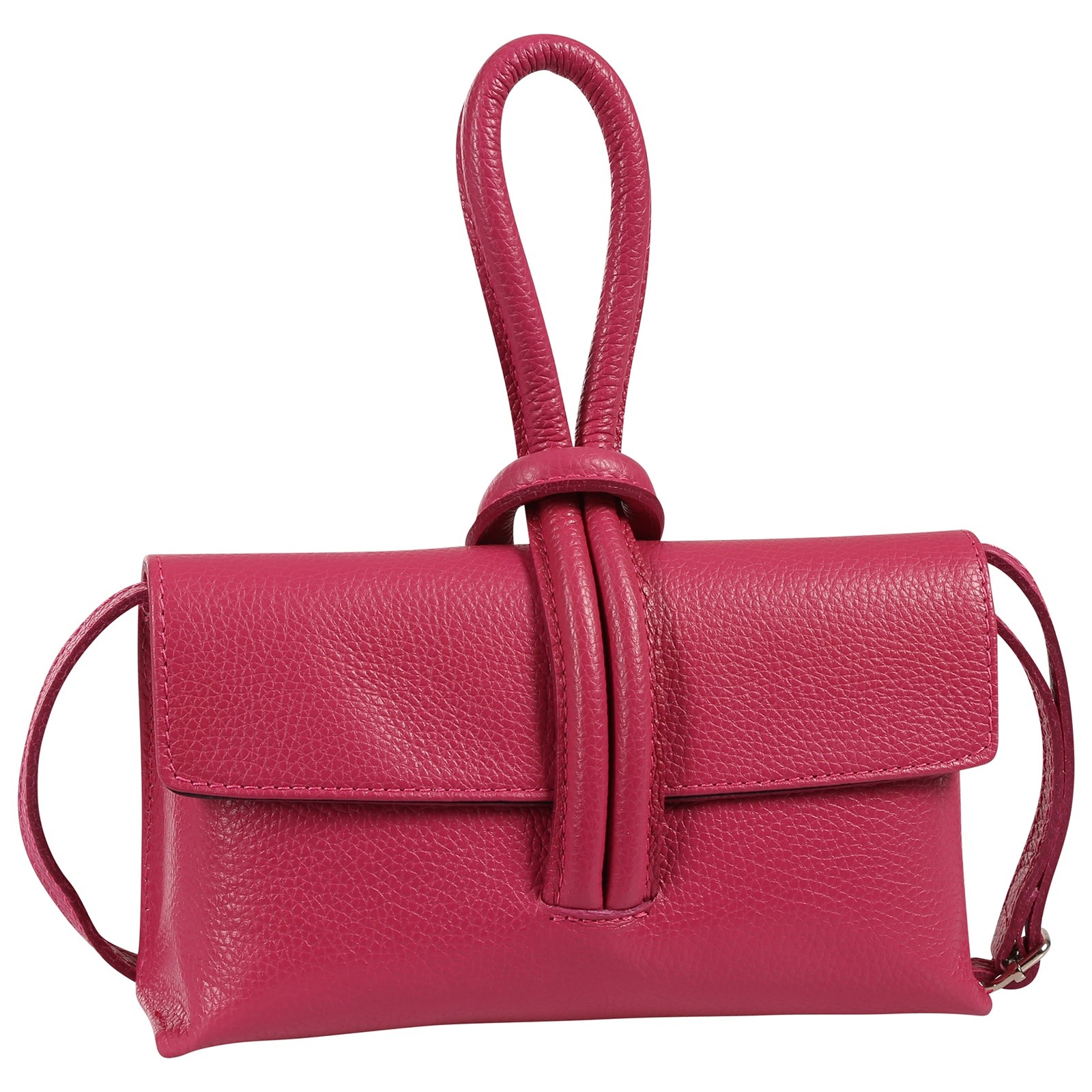 Toscanto Damen Abendtasche Umhängetasche Leder Tasche fuchsia pink OTT834AP