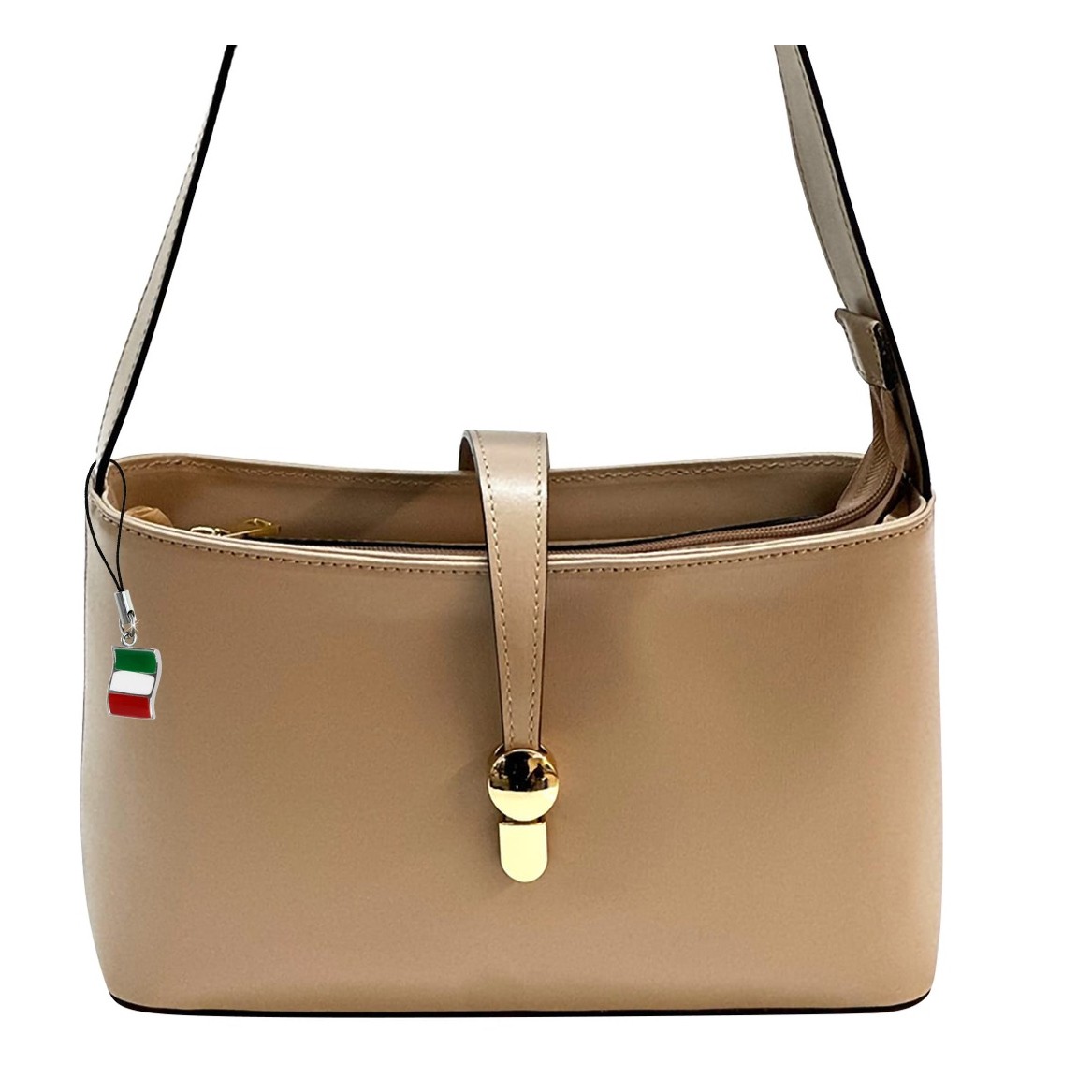 Toscanto Damen Umhängetasche Leder Tasche beige OTT836SC1