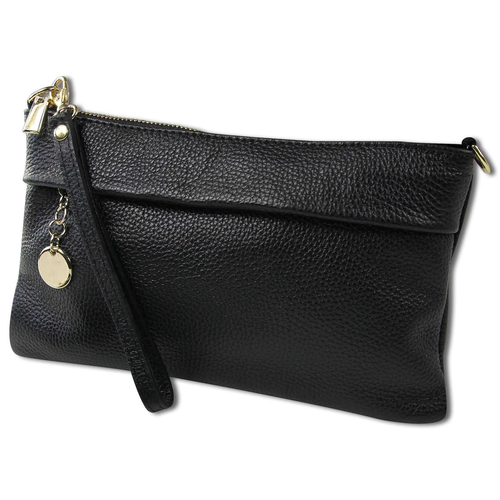 Toscanto Damen Clutch Leder Tasche schwarz OTT838CS1