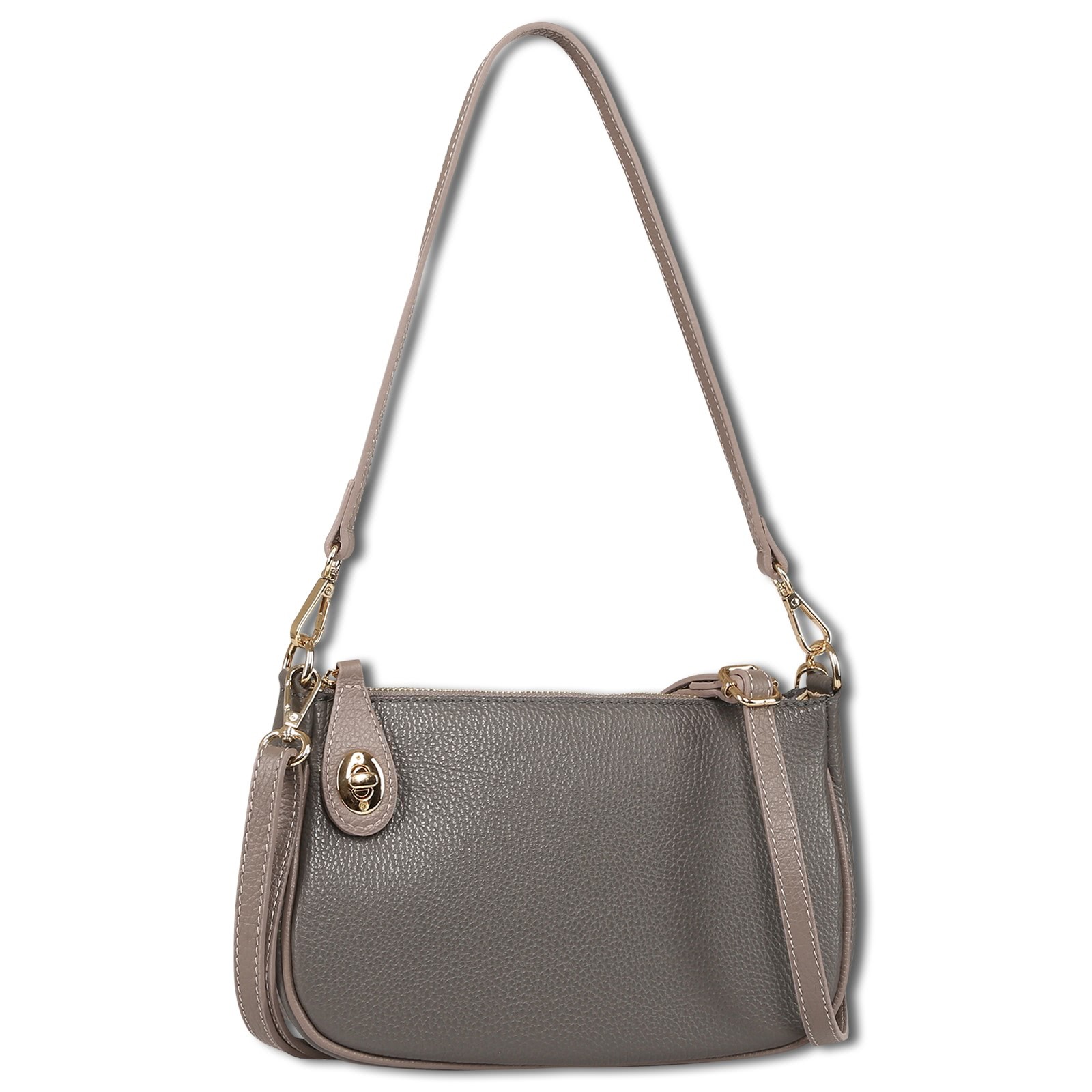 Toscanto Damen Schultertasche Leder Tasche grau OTT842SK5