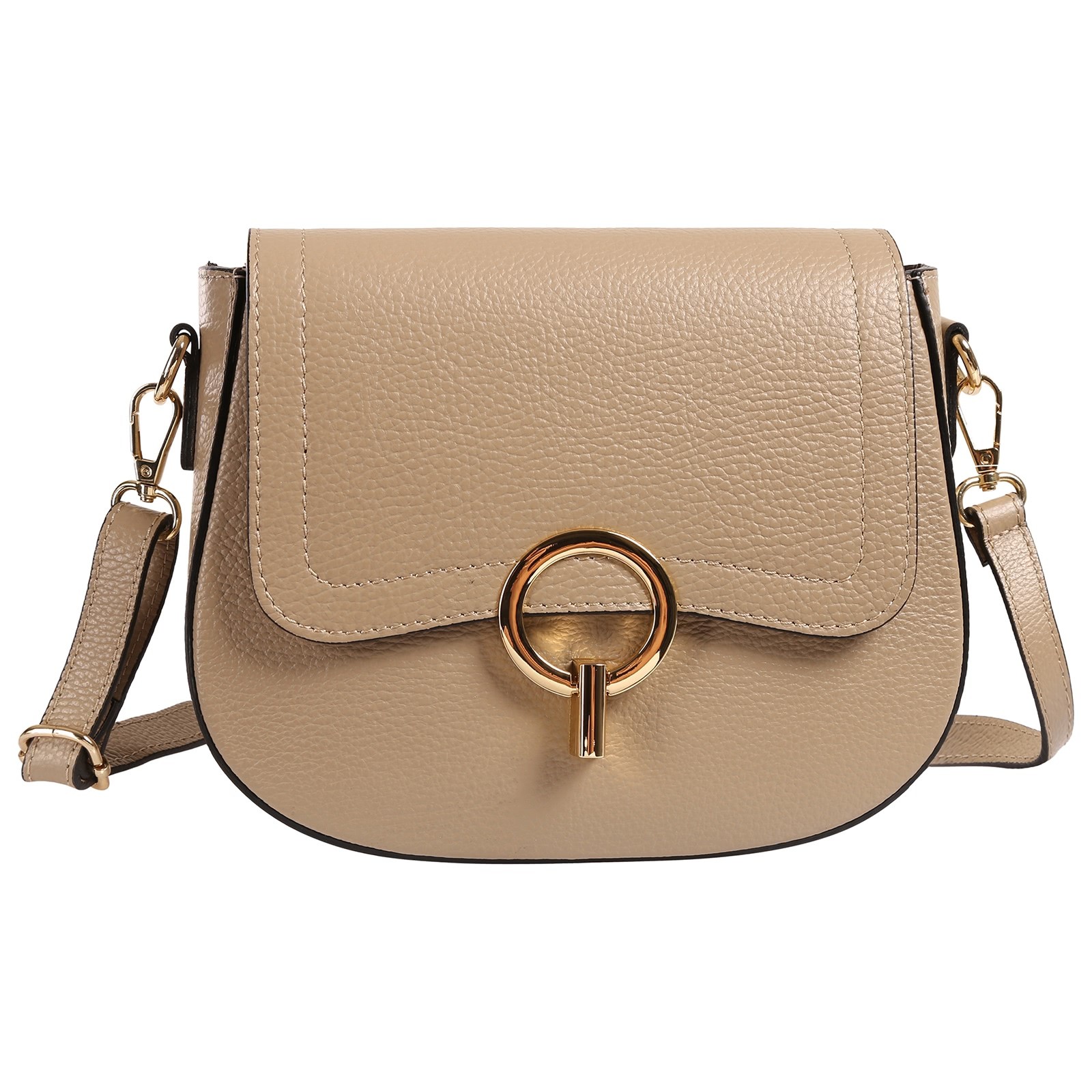 Toscanto Damen Umhängetasche Leder Tasche taupe beige OTT843UI3