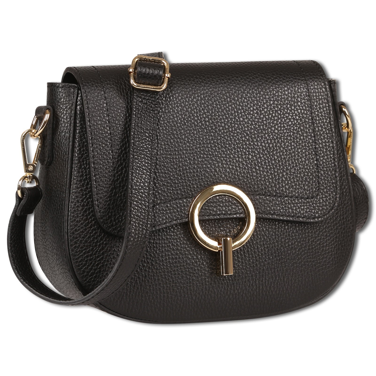 Toscanto Damen Umhängetasche Leder Tasche schwarz OTT843US1