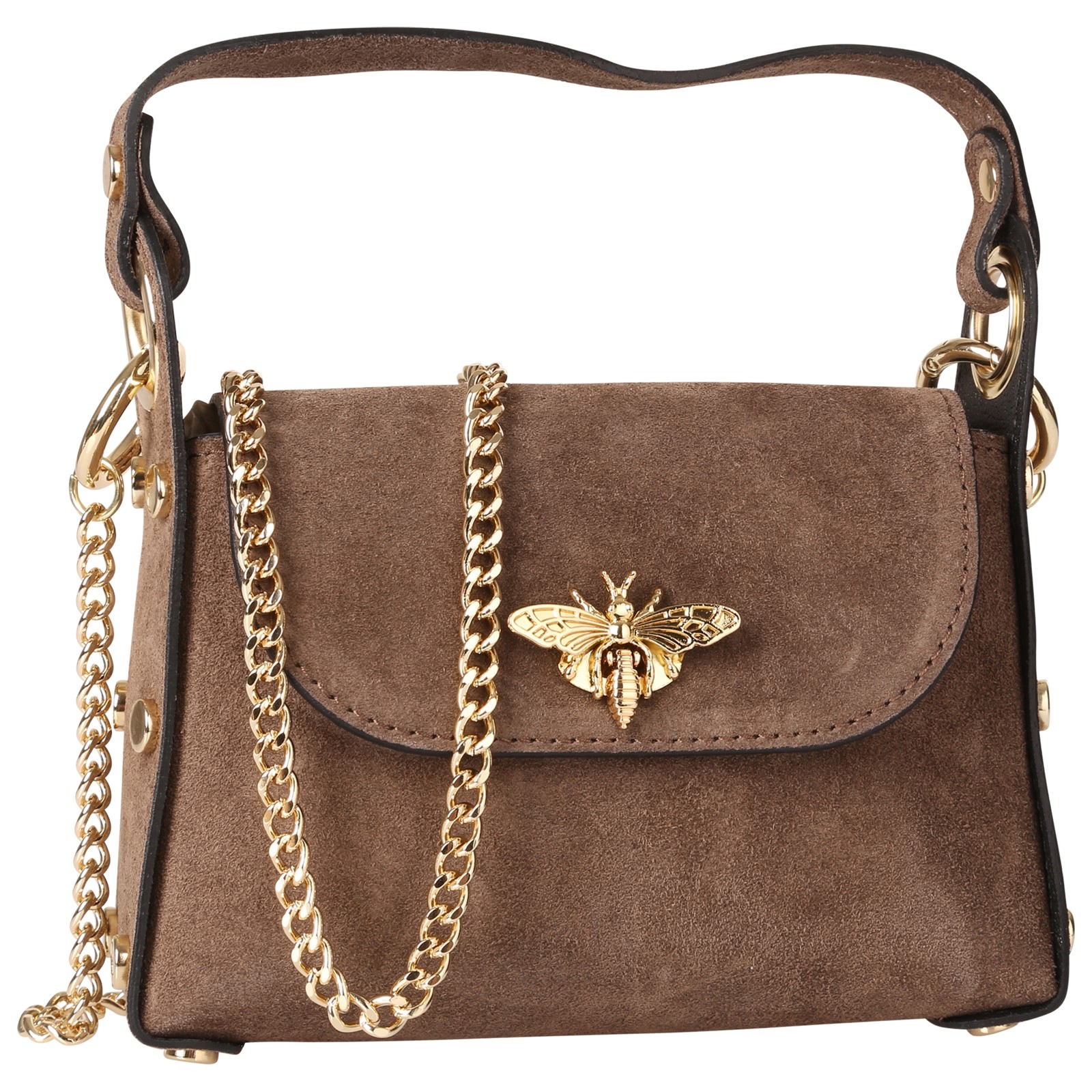 Toscanto Damen Umhängetasche Leder Tasche taupe beige OTT844UI6