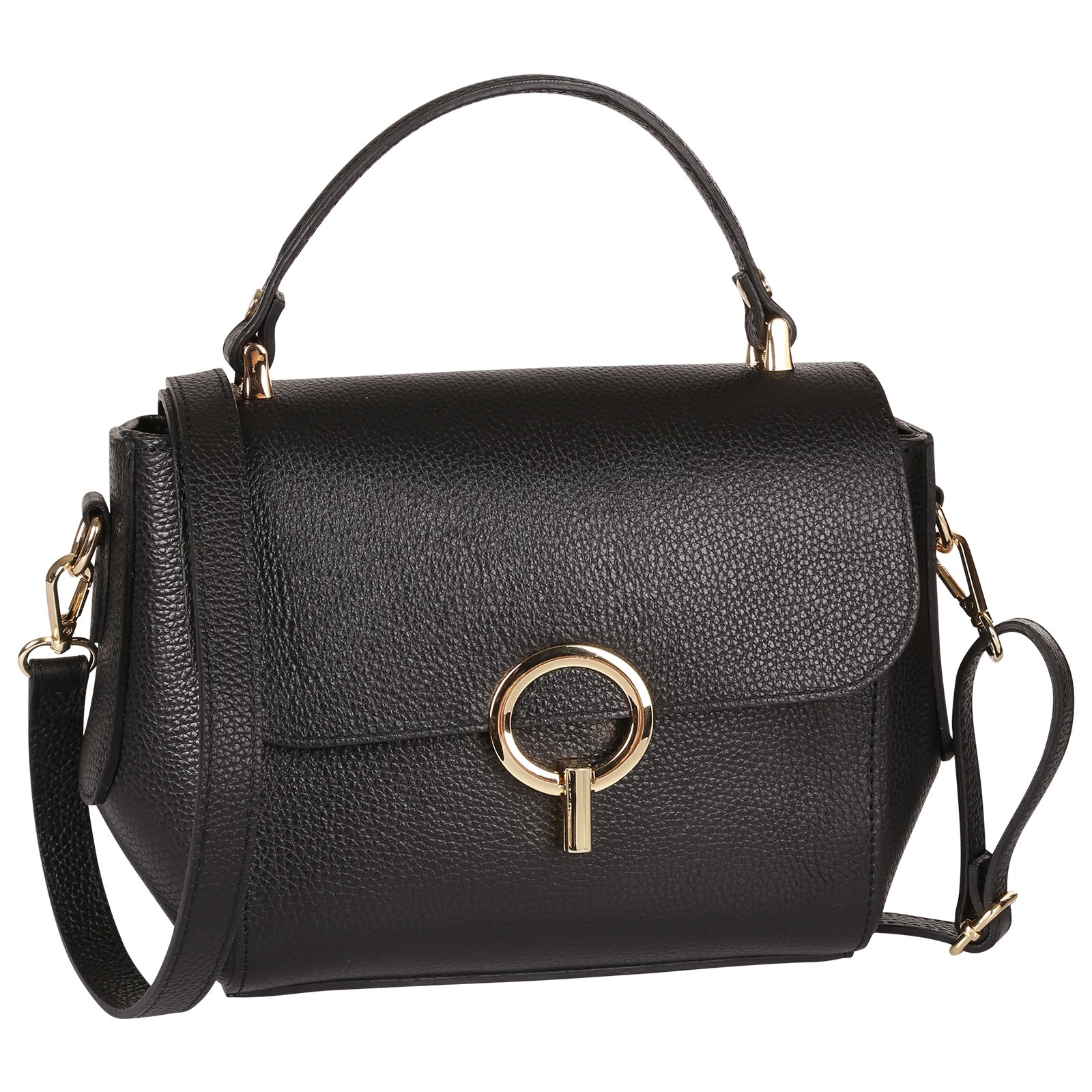 Toscanto Damen Handtasche Leder Tasche schwarz OTT845HS1