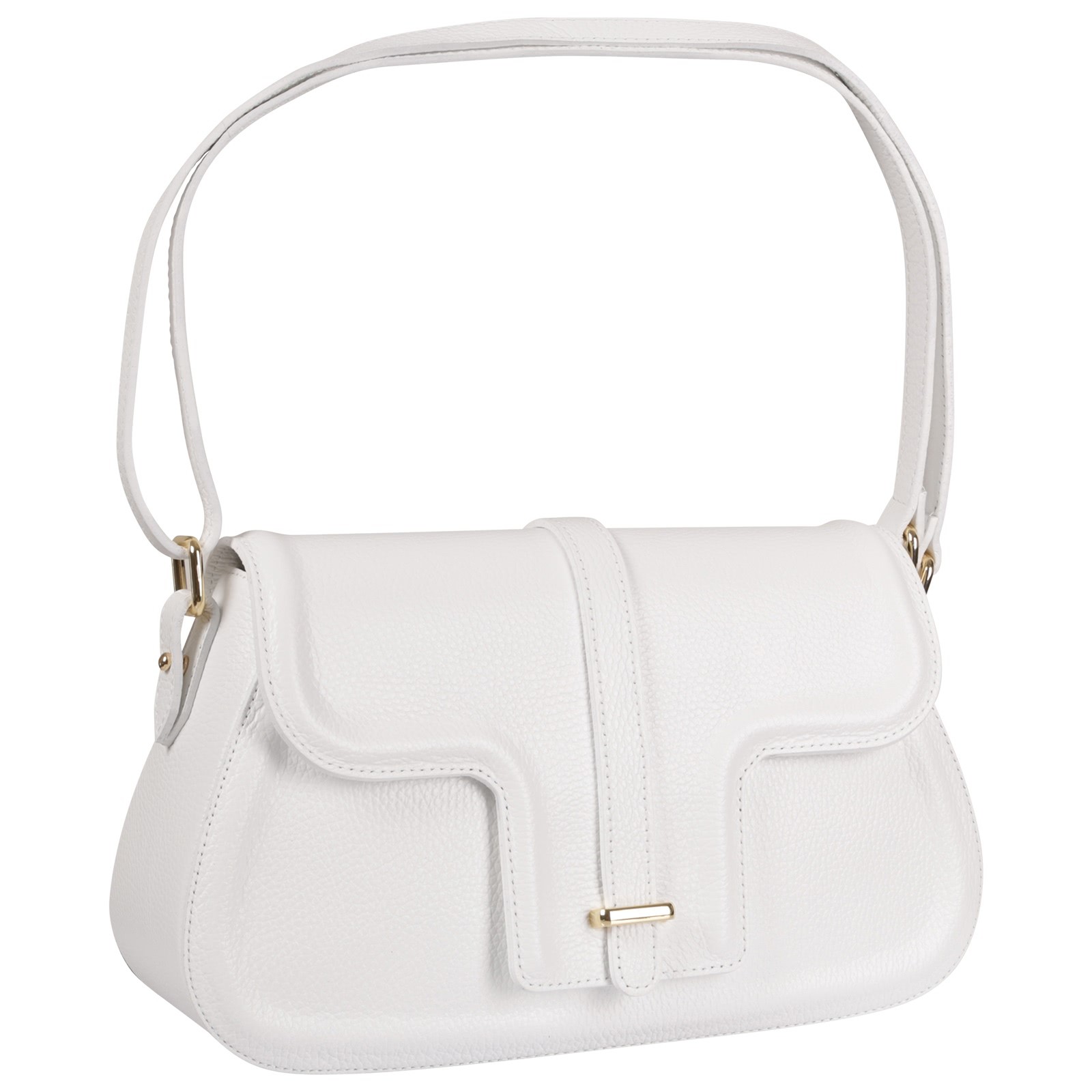 Toscanto Damen Schultertasche Leder Tasche weiß OTT850SW1