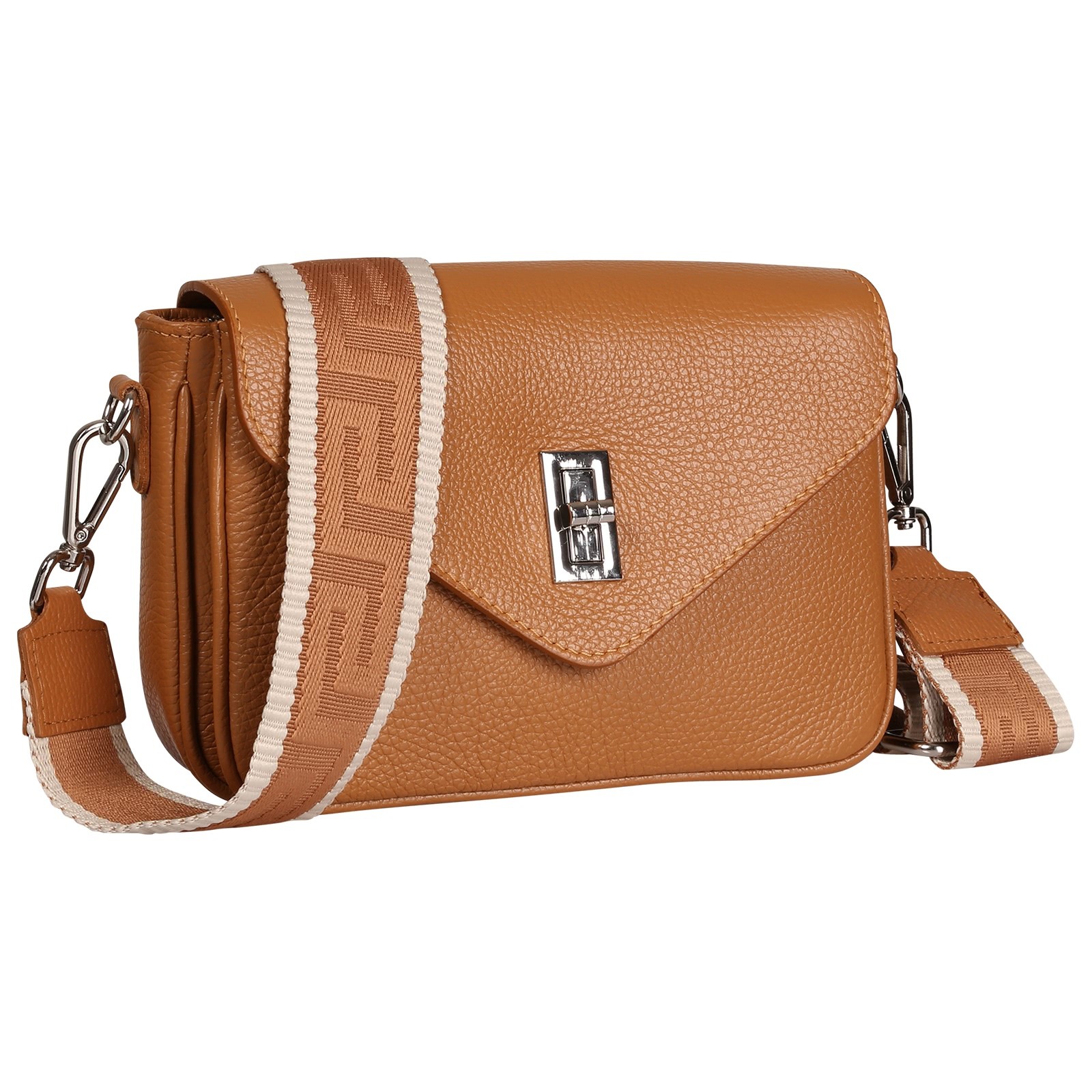 Toscanto Damen Umhängetasche Leder Tasche hellbraun OTT851UC4