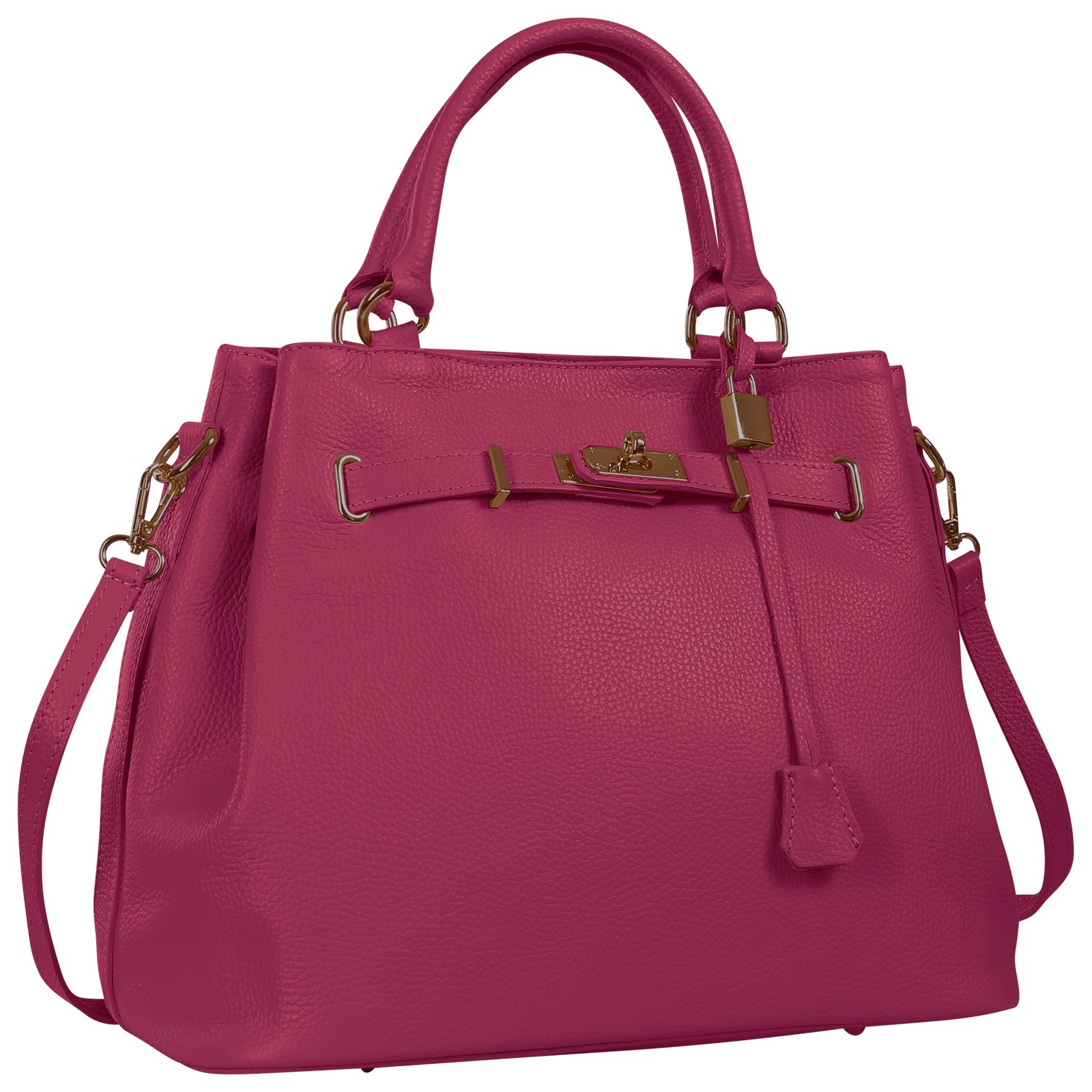 Toscanto Damen Handtasche Leder Tasche fuchsia pink OTT853HP4