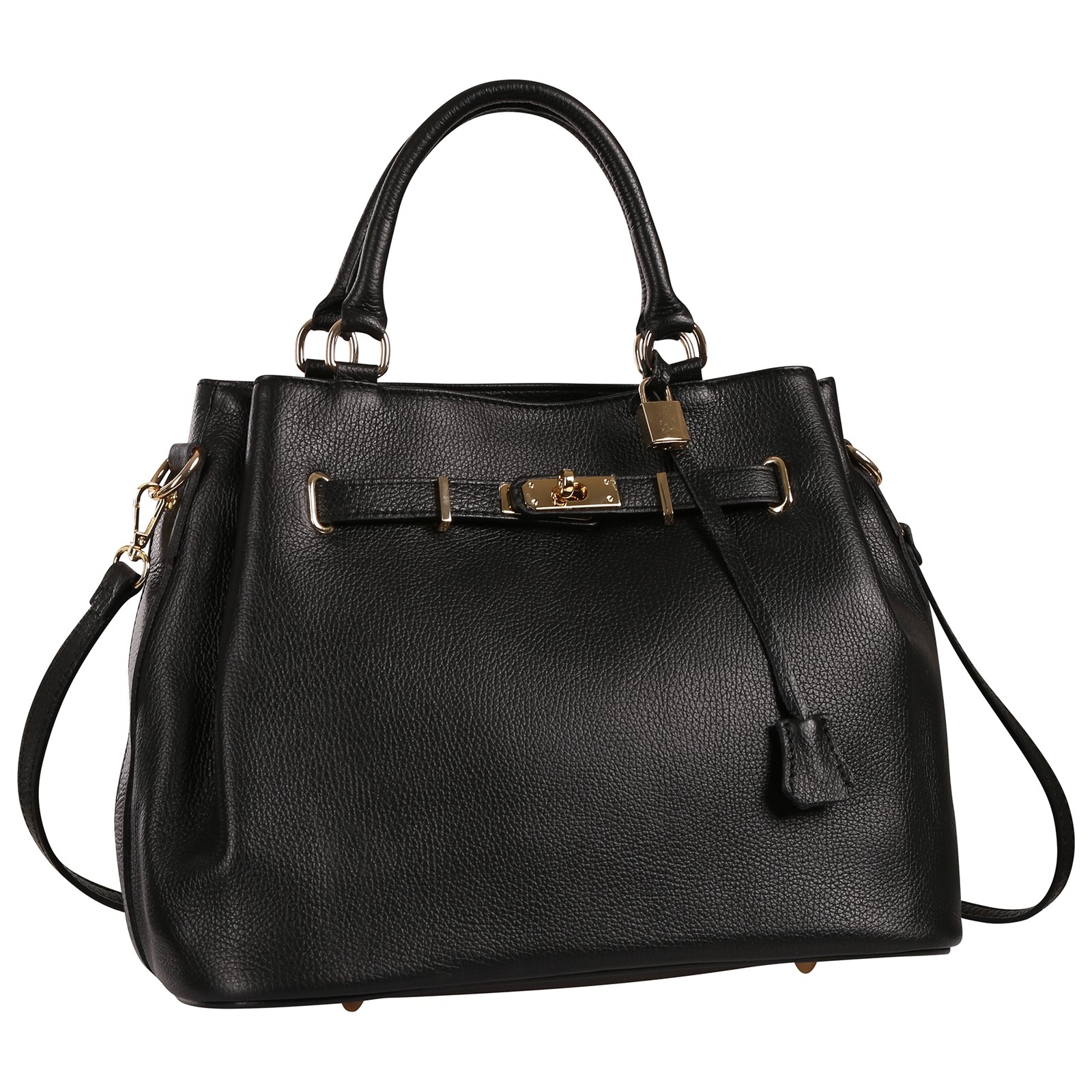 Toscanto Damen Handtasche Leder Tasche schwarz OTT853HS1
